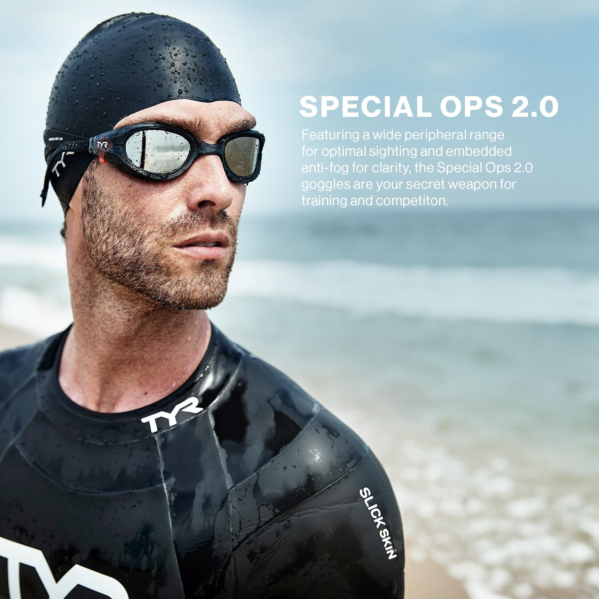 TYR Special Ops 2.0 - Occhialini da nuoto con specchio per adulti, anti-appannamento, protezione UV, vestibilità comoda per uomini e donne