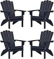 Vista 10 de Silla Adirondack Plegable de HDPE, Silla de Patio Resistente a la Intemperie con Reposabrazos Anchos y Respaldo Alto, Silla para Hoguera para Marrón