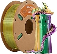 Vista 66 de ERYONE Filamento de ácido poliláctico (PLA) de seda para impresora 3D, de 1.75 mm +/- 0.03 mm, carrete de 1 kg (2.2 libras), verde esmeralda seda