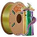 Silk PLA Filament Tri-Color ERYONE 1.75mm, PLA 3D Printer Filament +/-0.03mm 1kg/Spool, Silk Dark Green Lila Gelb