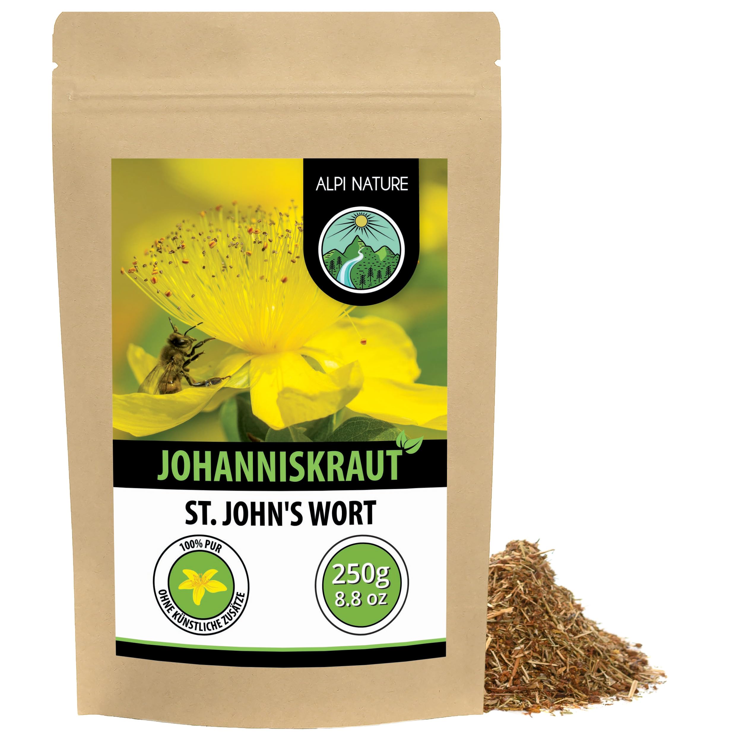 Alpi Nature Johanniskraut Tee 250g, Johanniskraut getrocknet und geschnitten, Johanniskrauttee