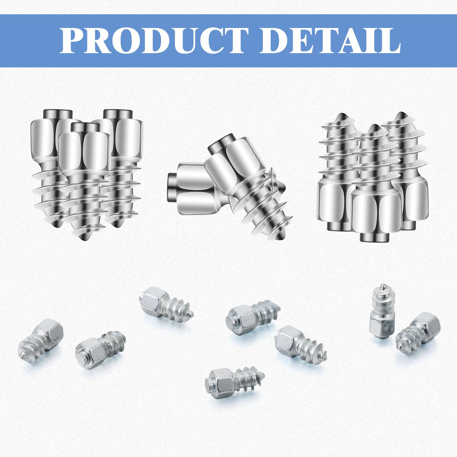500 borchie per pneumatici, 9 mm, in carburo, per auto, camion, moto, bagagliaio, ATV, SUV, accessori per auto, riutilizzabili, anti-ghiaccio, con manicotto di installazione