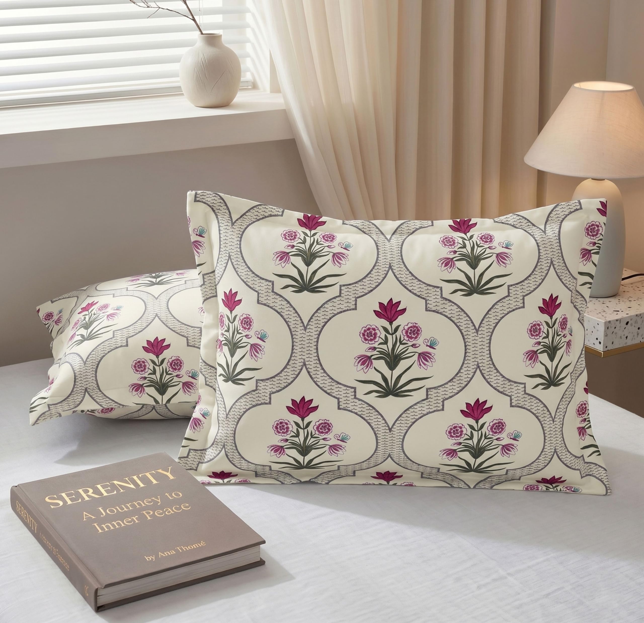 BSB HOME Cotton Pillow Covers Pack of 2, 210 TC Soft Breathable Hypoallergenic Pillow Cases, Fade Resistant Bed Pillow Covers, 17 x 27 Inches (43 x 69 cm) (Ivory)