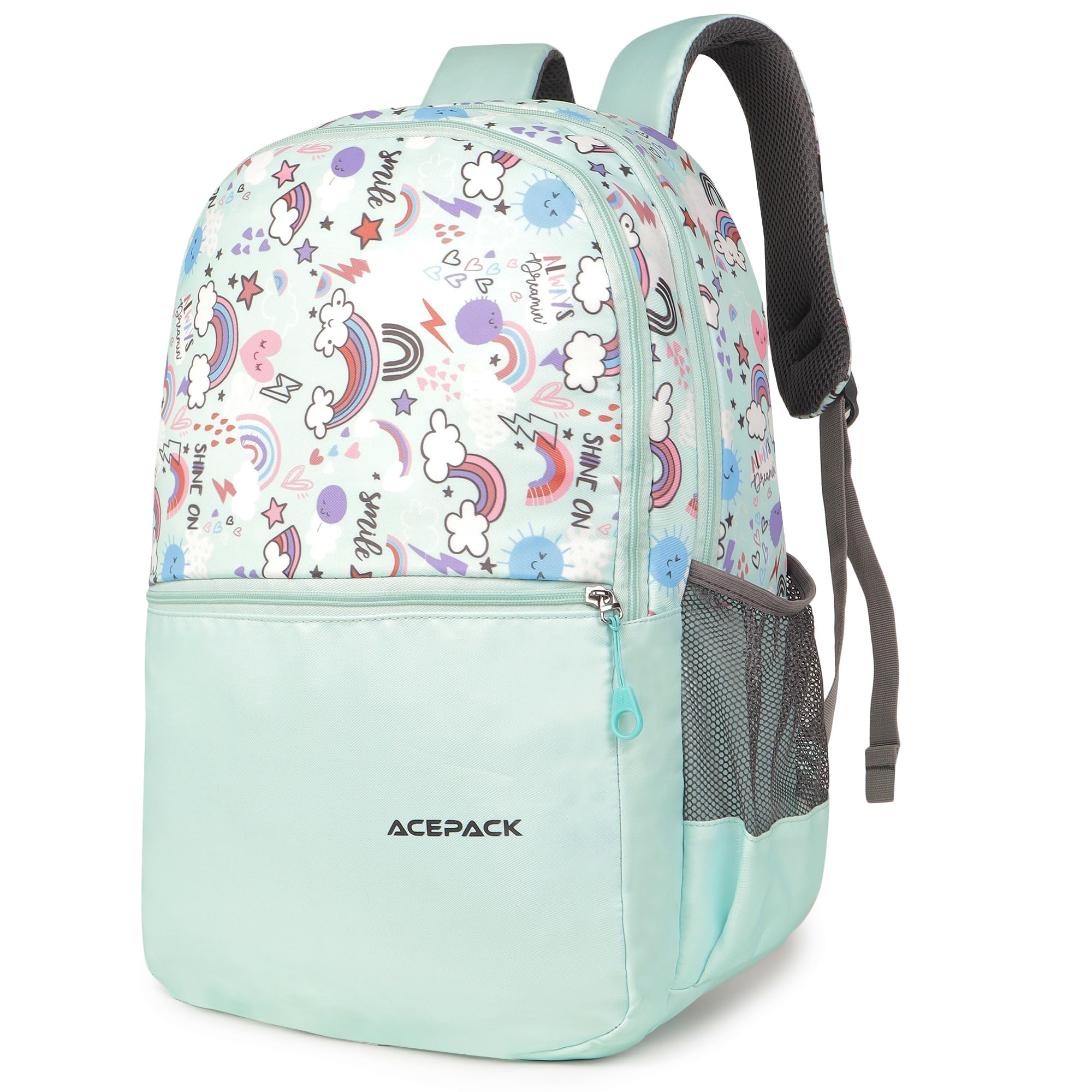 ACEPACK 21.6L Backpack – Lightweight & Durable School Bag with Breathable Mesh Padding, Adjustable Straps & Fun Design