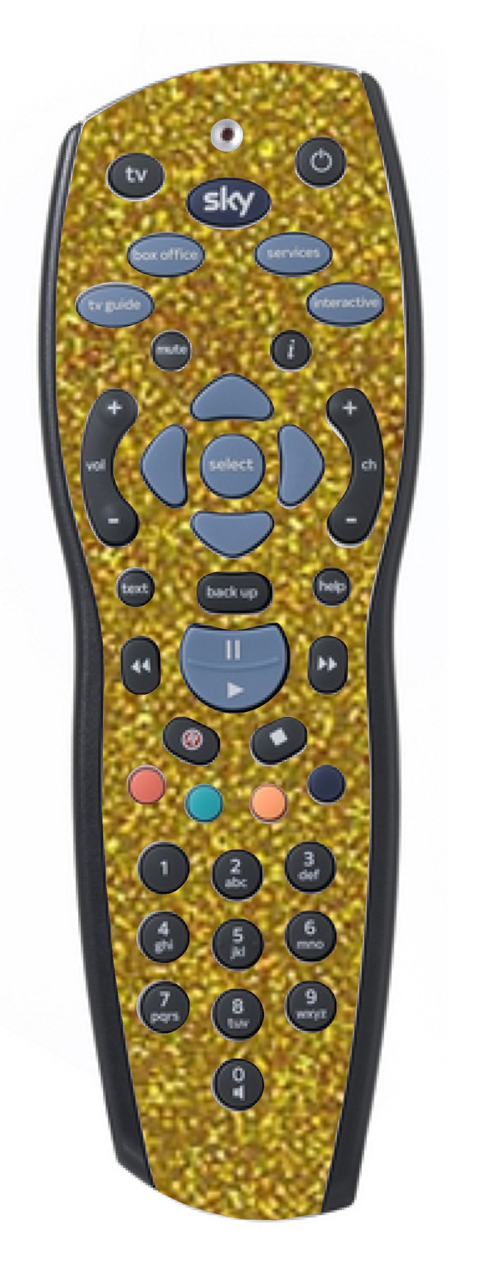 the grafix studio Gold sequin Vinyl Sticker/Skin sky+ hd Remote controller/controll