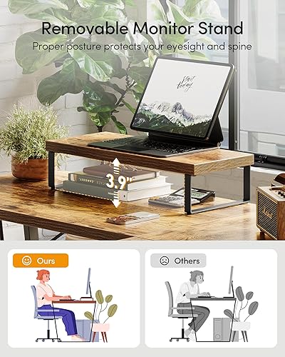 Miniatura 5 de CubiCubi Escritorio para juegos en forma de L, escritorio de oficina para computadora, escritorio de esquina de 67 pulgadas con soporte grande para