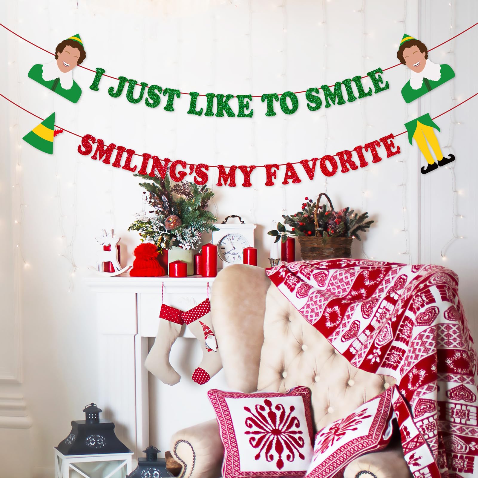 Buddy The Elf Door Banner - No Cotton Headed Ninny Muggins Allowed Christmas Porch Sign