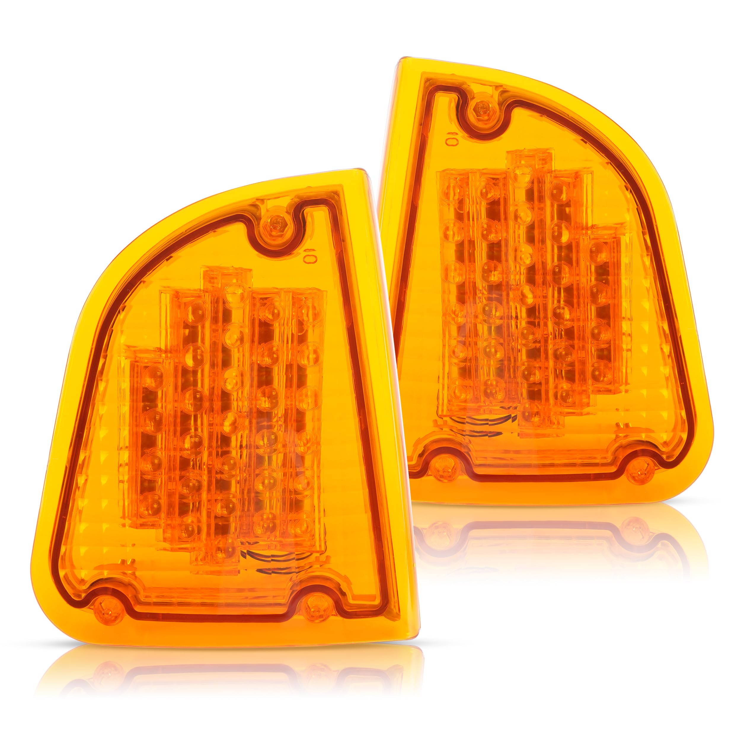 KUAFU 29 Amber LEDs Turn Signal Light Compatible with 1986-2008 Kenworth T600A K300 T300 T330 T600 Driver and Passenger Side Signal Lamp Parking Lamps P/T/C light Amber Lens Plastic 2Pcs