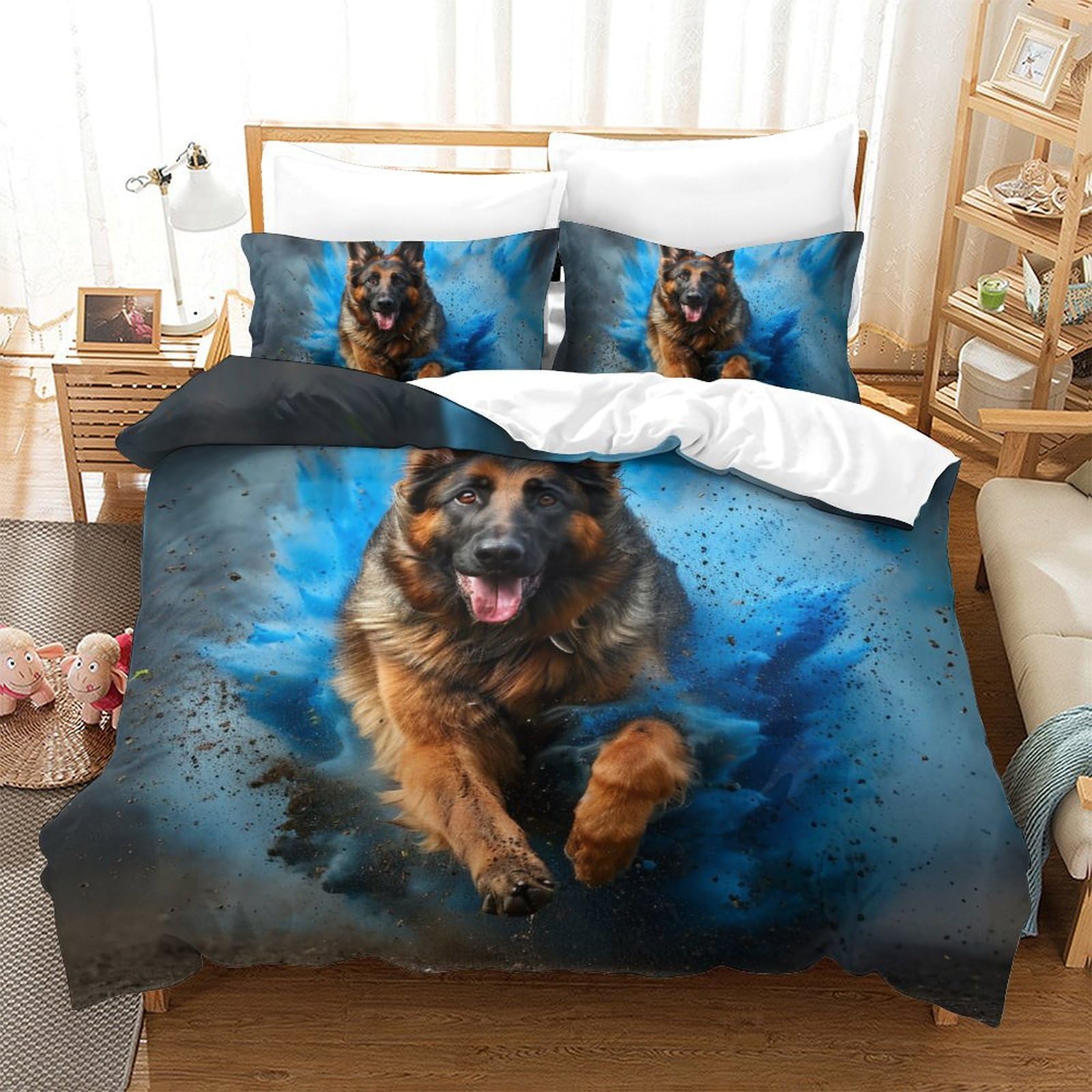 WXBASLEMD 3D Imprimé Bulldog Français Housse Couette En Pour Adultes