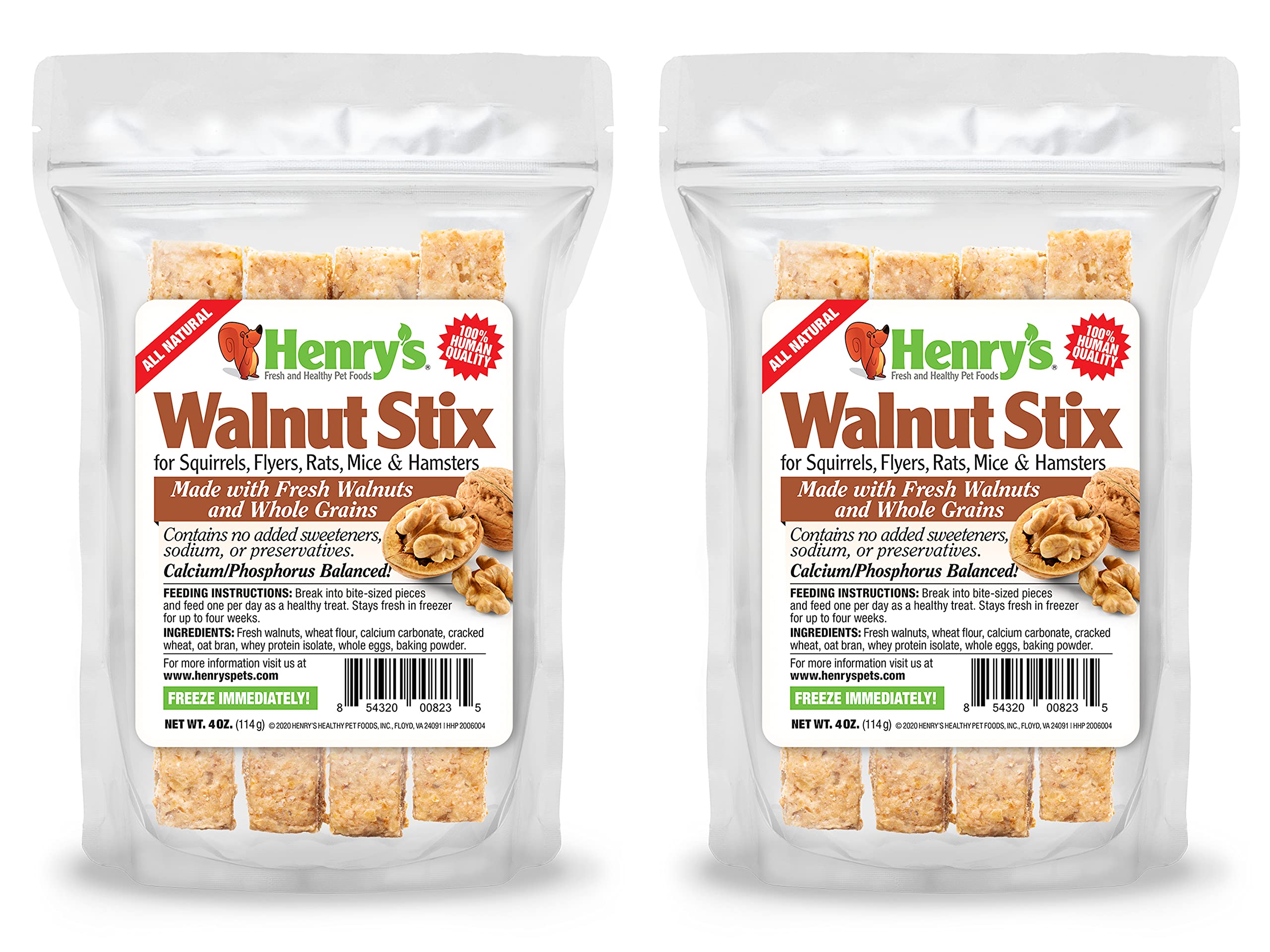 Henry’s Walnut Stix: All-Natural & Fresh Squirrel and Hamster Treats, 4 Ounces