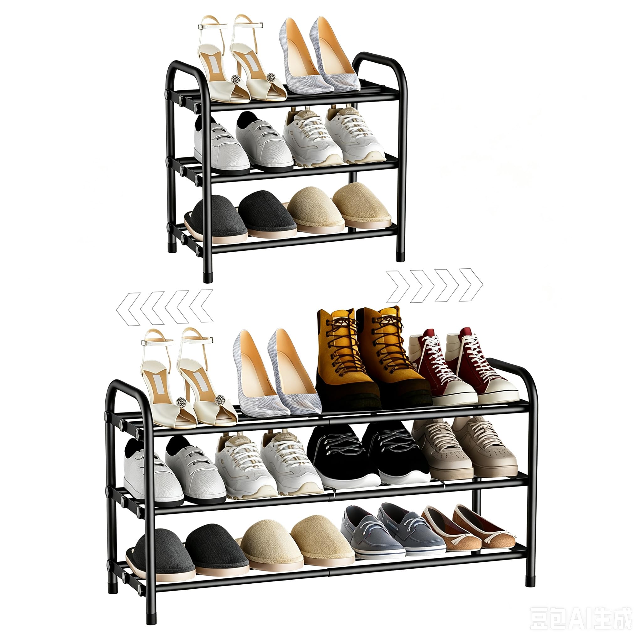 étagère à chaussures 3 niveaux