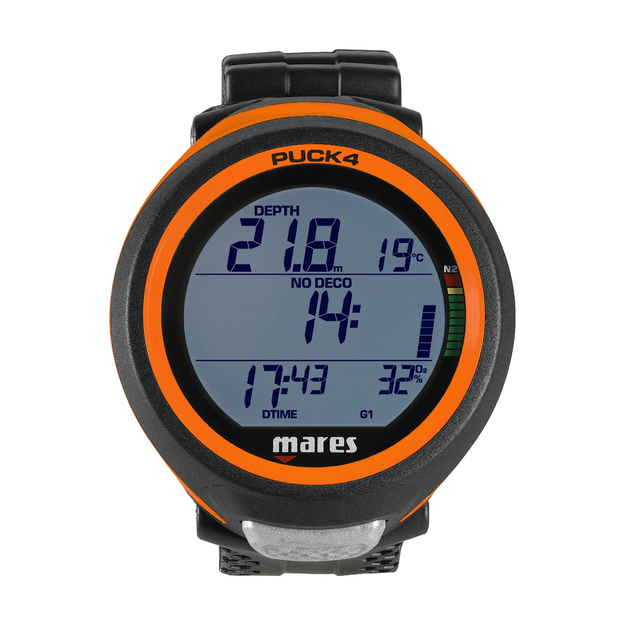 Mares Dive Computer Puck 4 (Black-Orange)