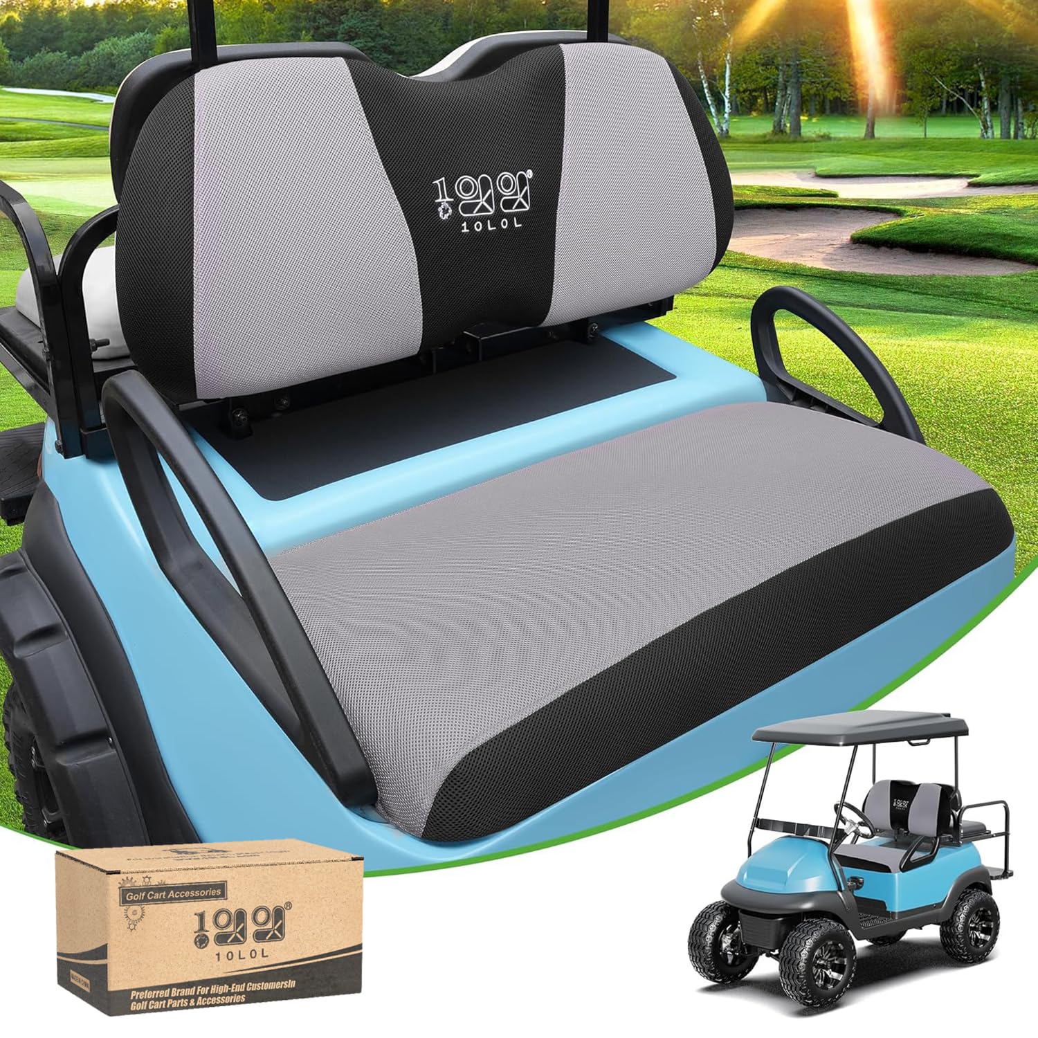 10L0LElastic Golf Cart Seat Covers for Yamaha Club Car Precedent and Most Original Front Seat, Sandwich Material, A Perfect Balance of Warmth in Winter and Cooling in Summer