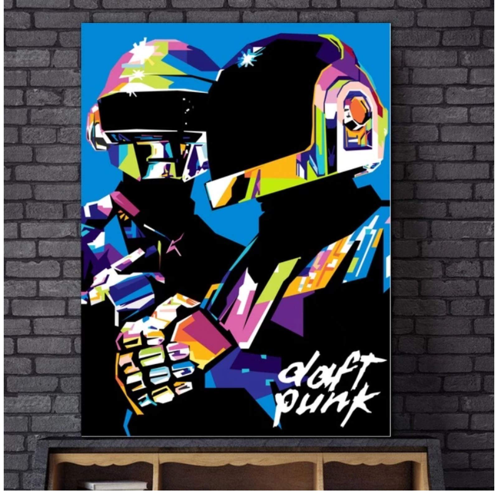 LIUXR Daft Punk Music Star French Electronic Music Producer Poster Canvas Painting Wall Art Canvas Prints Home Decor -50x70cm No Frame