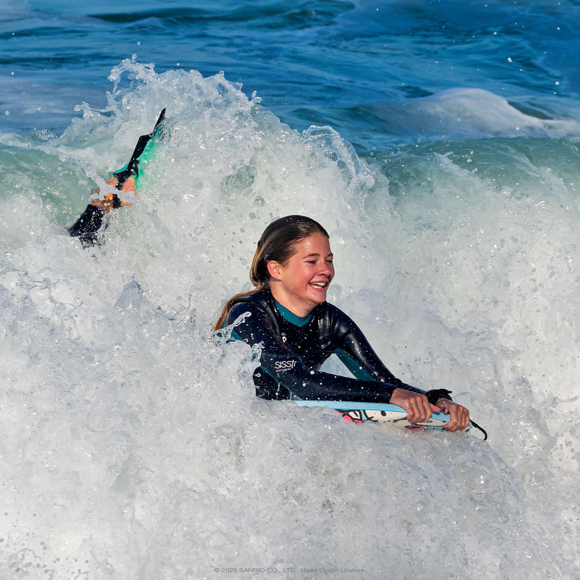 Wavestorm Hello Kitty Bodyboard, 91,4 cm, grafisches Oberdeck mit hochdichter glatter Unterseite, Schaumstoff-Konstruktion mit Zubehör, inklusive verbesserter Spiral-Leine, 2 Stück