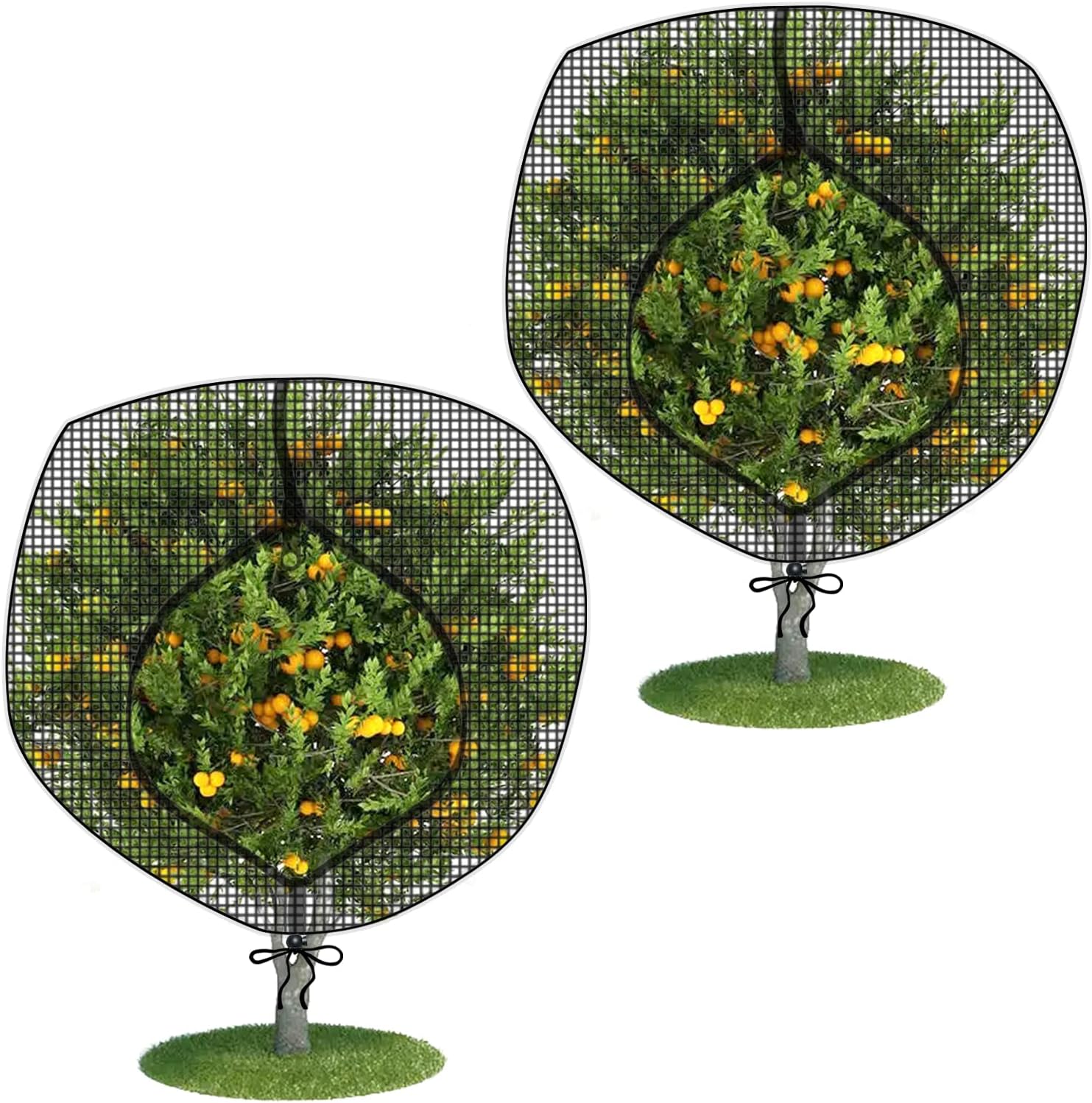 Fruit Tree Netting Large Fruit Tree Covers with Zipper to Protect Fruit from Squirrels and Birds Netting for Fruit Trees Fruit Tree Net Protection (Black, 71 x 75 inch - 2 Pack) Black 71 x 75 inch - 2 Pack