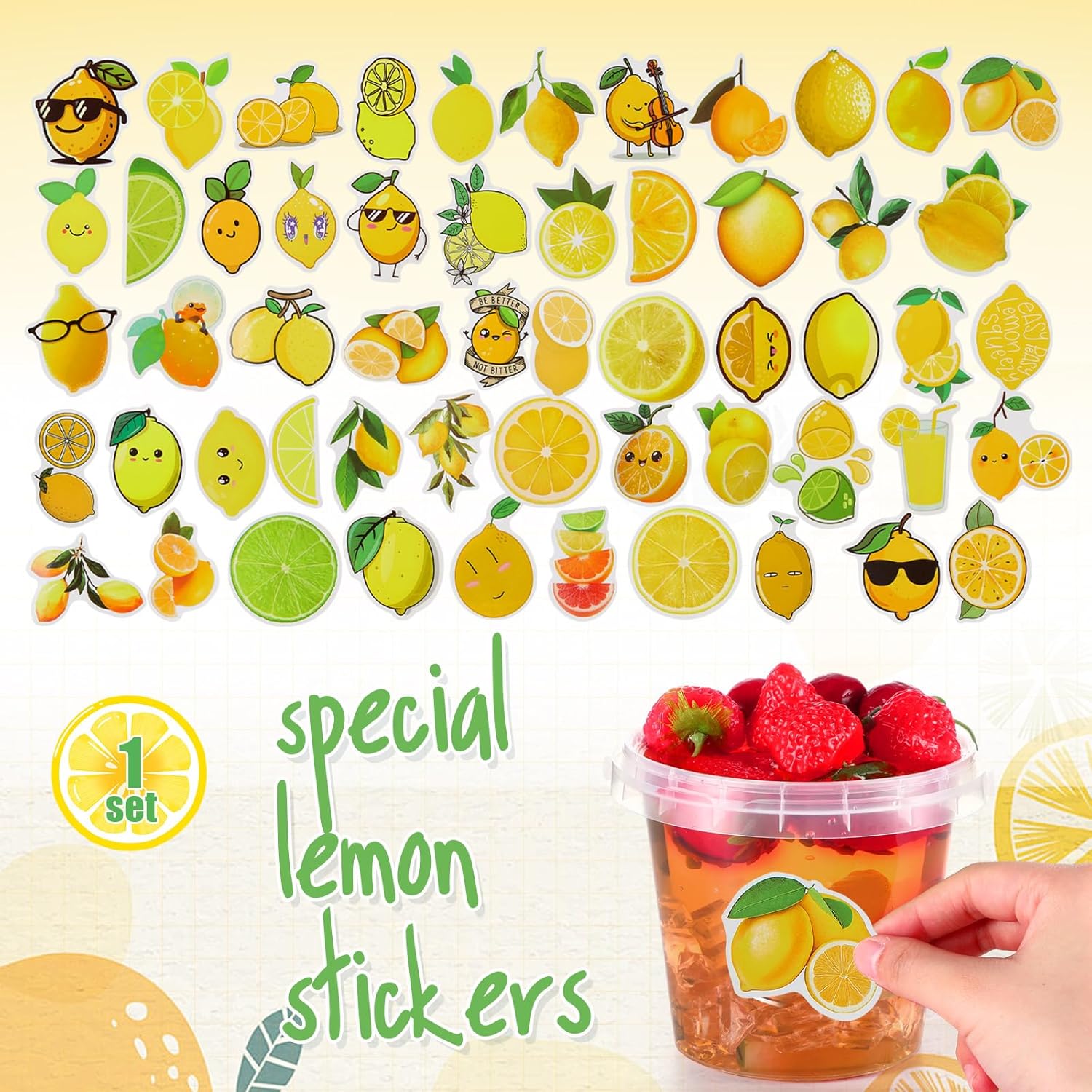 Funnymoom 30 Set 24oz Clear Drink Cups with Lids Straws and Lemon Stickers, Disposable Plastic Lemonade Buckets with Handles for Summer Citrus Party, Bridal Shower and Adult Bachelorette Supplies