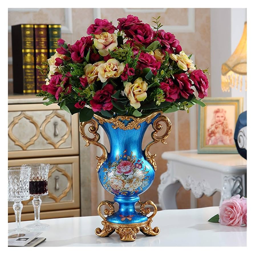 Amazon｜花瓶 豪華なヨーロッパの樹脂花瓶立体干しFowers