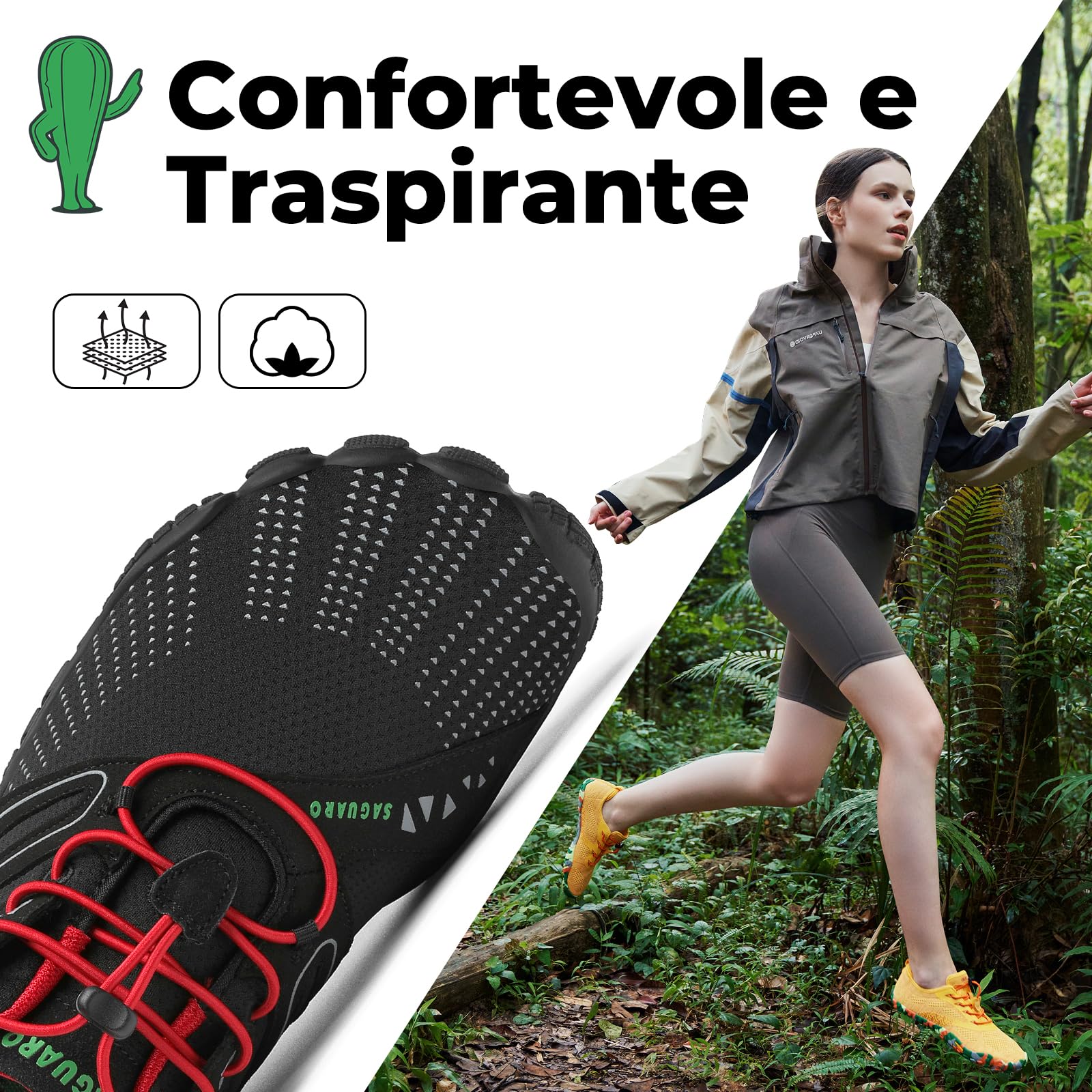 SAGUARO Scarpe Barefoot Shoes Minimaliste Scarpe da Trail Running Uomo Donna Gr.36-48