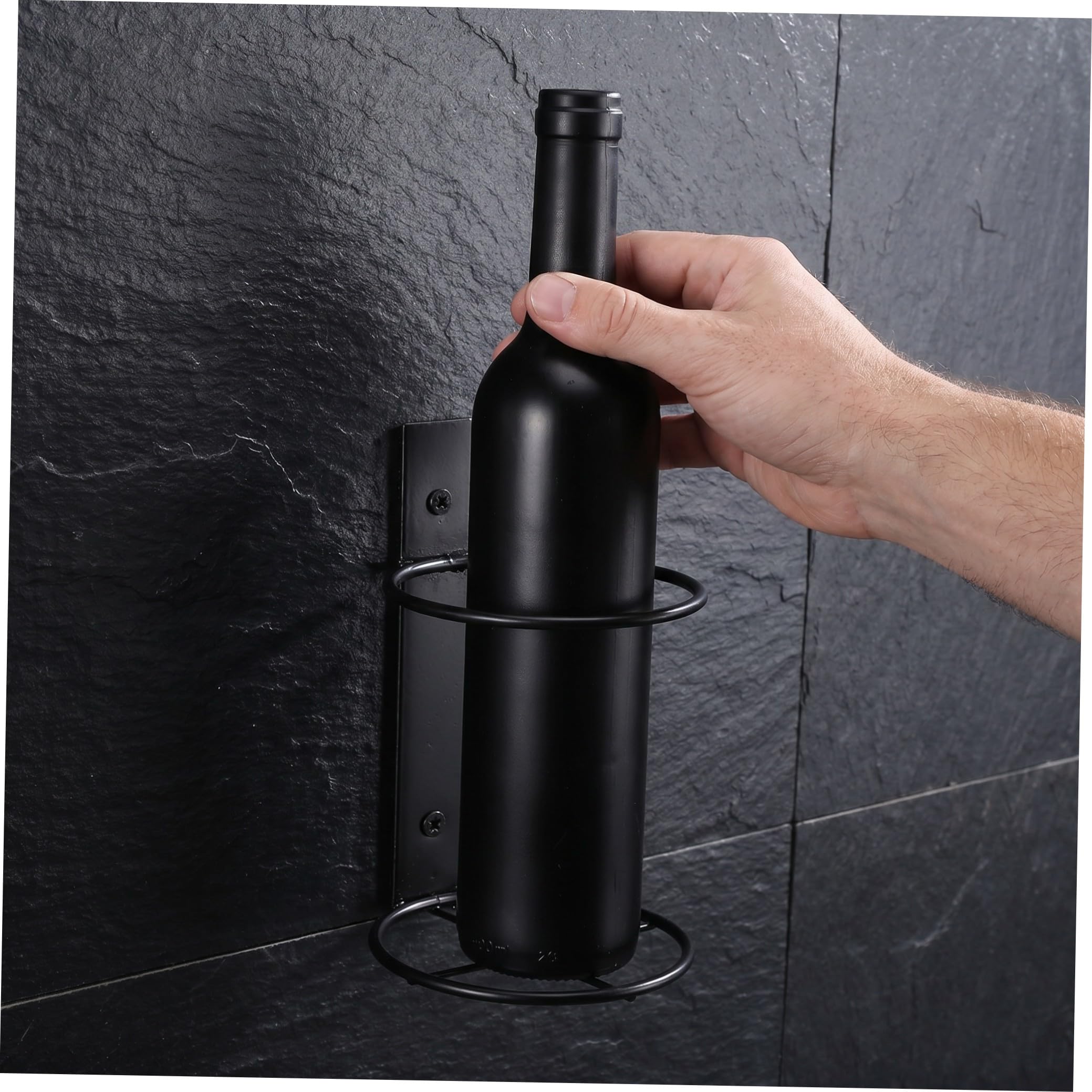 LABRIMP Botellero Vino 6 Botellas de Hierro Diseño Colgante de Pared para Exhibir y Almacenar Botellas de Vino y Cerveza, Conjunto de 6 Piezas Adecuado para Cocina