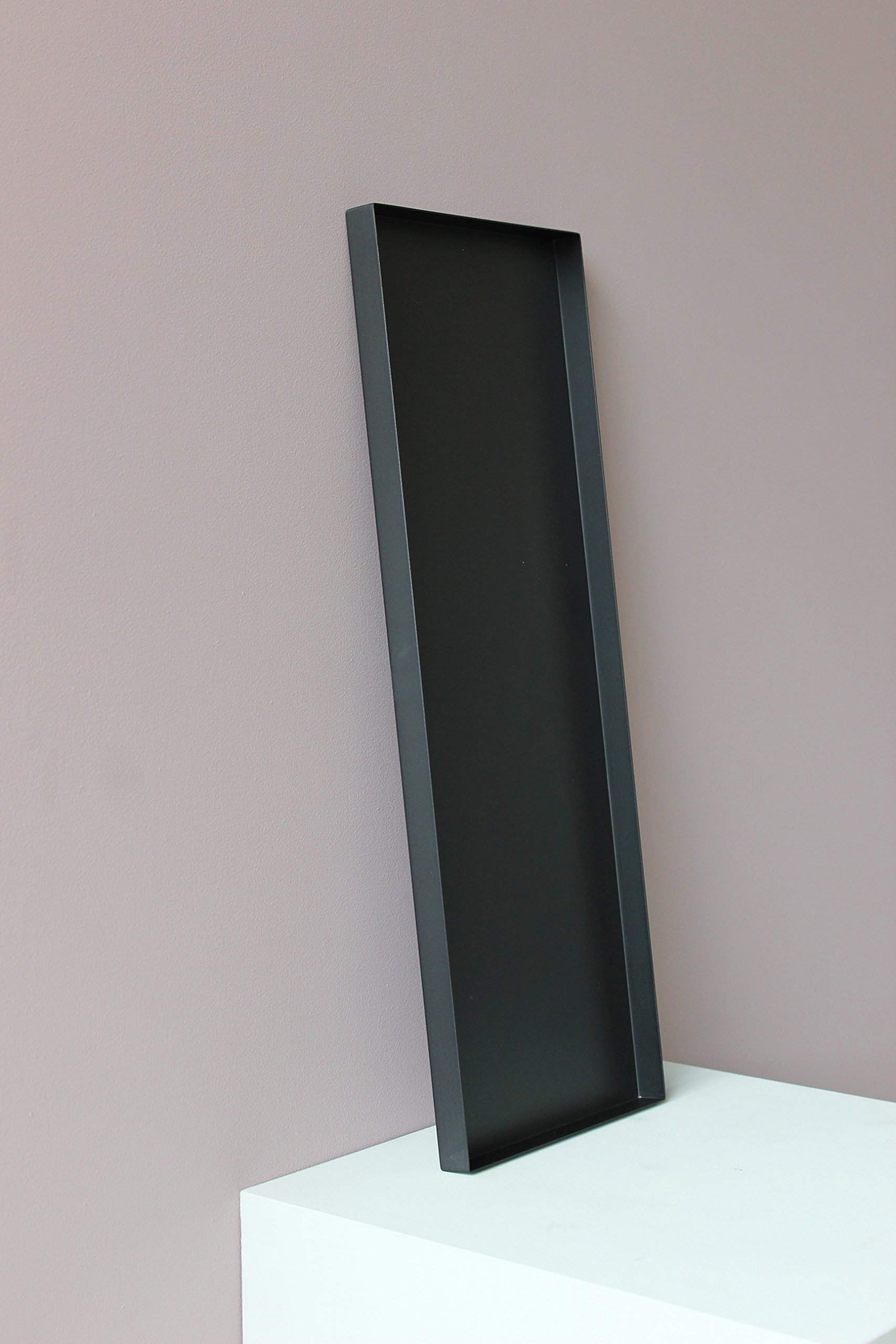Cooee Design Tablett aus Edelstahl in der Farbe Schwarz, Maße: 50cm x 18cm x 2cm, HI-008-BK