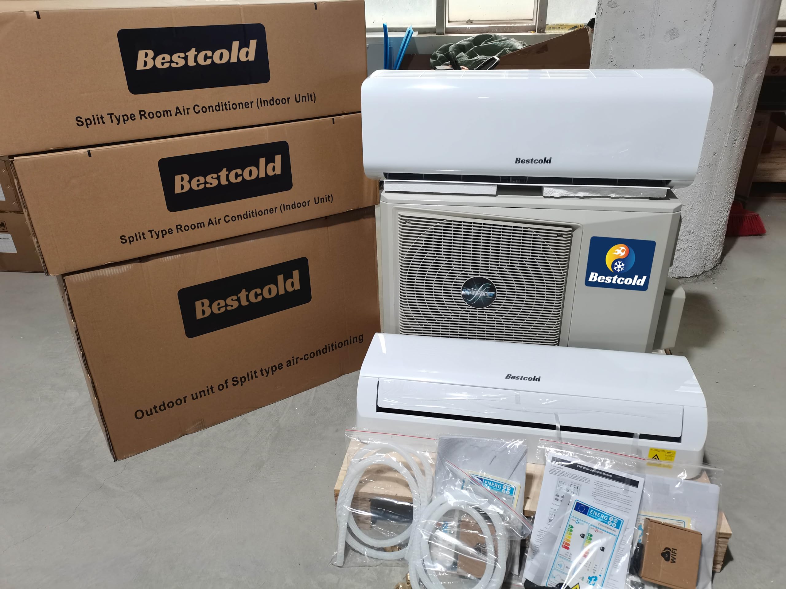 42000BTU Bezkanałowy Multi 9K Zones Mini Split Klimatyzator i Grzejnik - 5 Stref