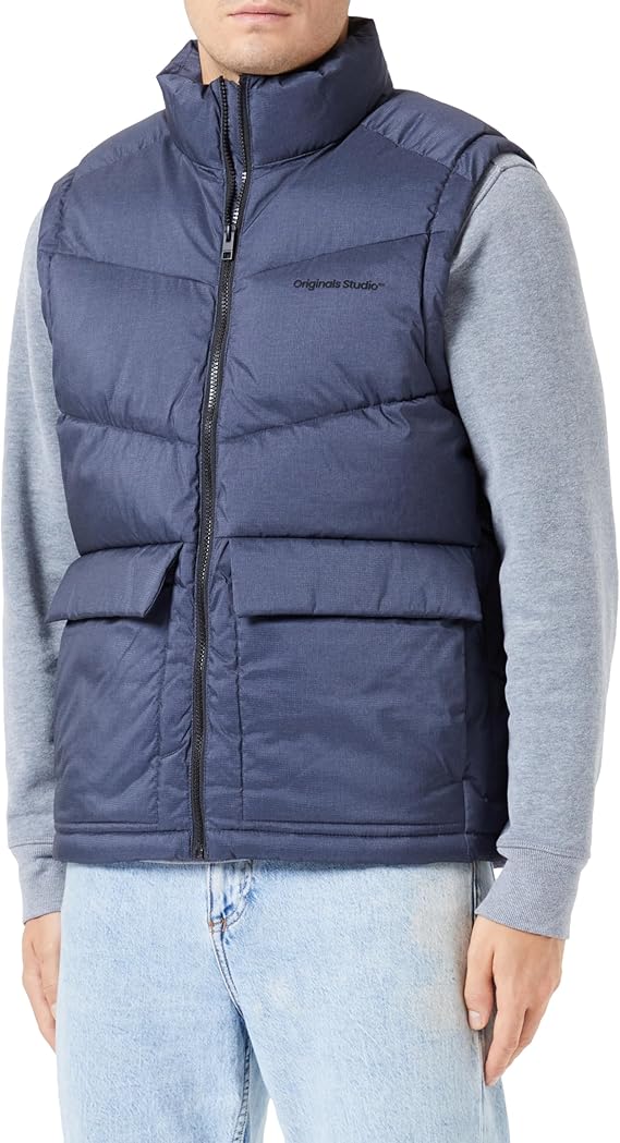 JACK & JONES Herren Jorvesterbro Bodywarmer Weste in Dark Grey Melange – Leichter Polyester, ideal für Freizeit & Outdoor JACK & JONES Herren Jorvesterbro Bodywarmer Weste in Dark Grey Melange – Leichter Polyester, ideal für Freizeit & Outdoor