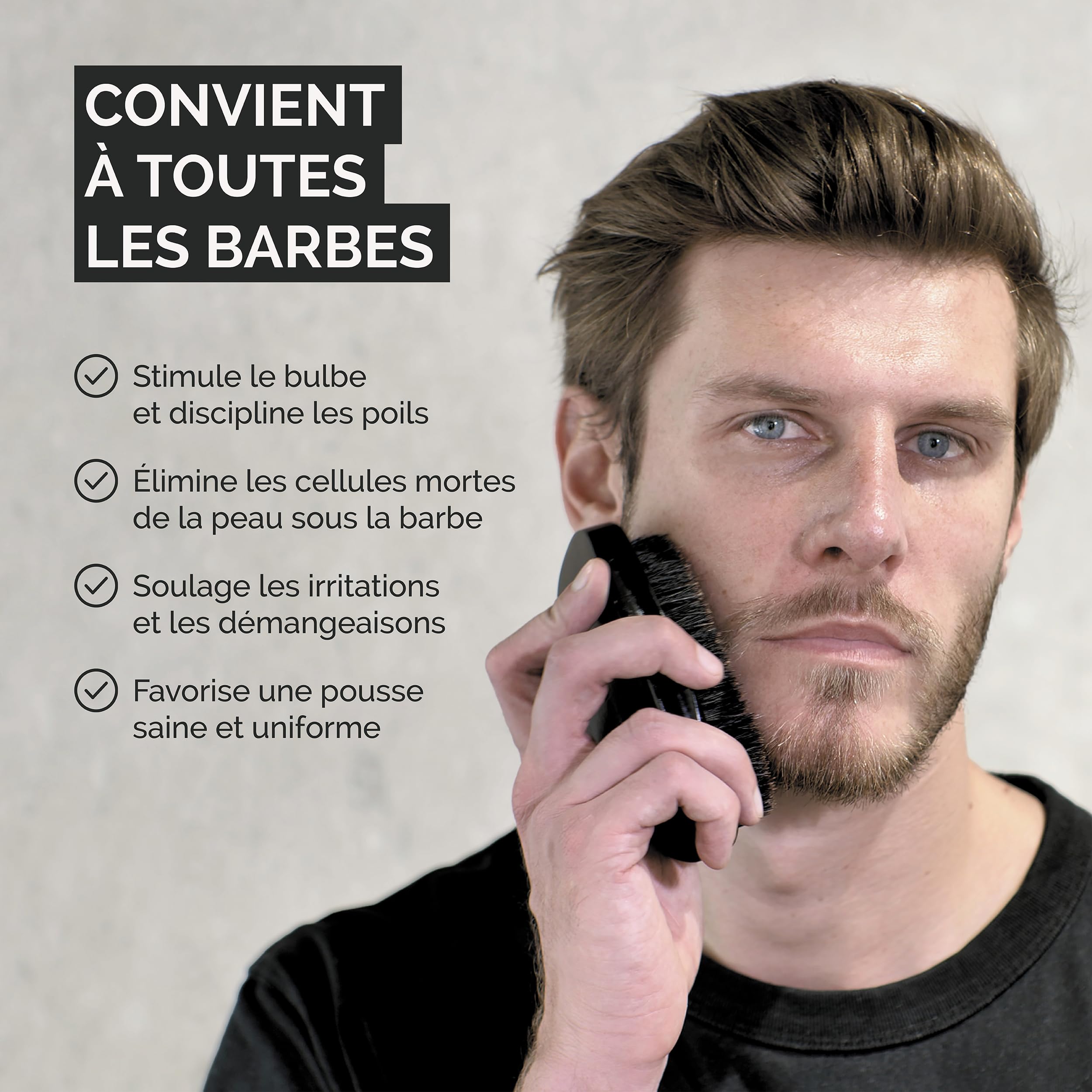 BELGUEULE Belgueule Beard Brush Large Size Man-Care, Beard Care and Stimulates Growth - Image 3