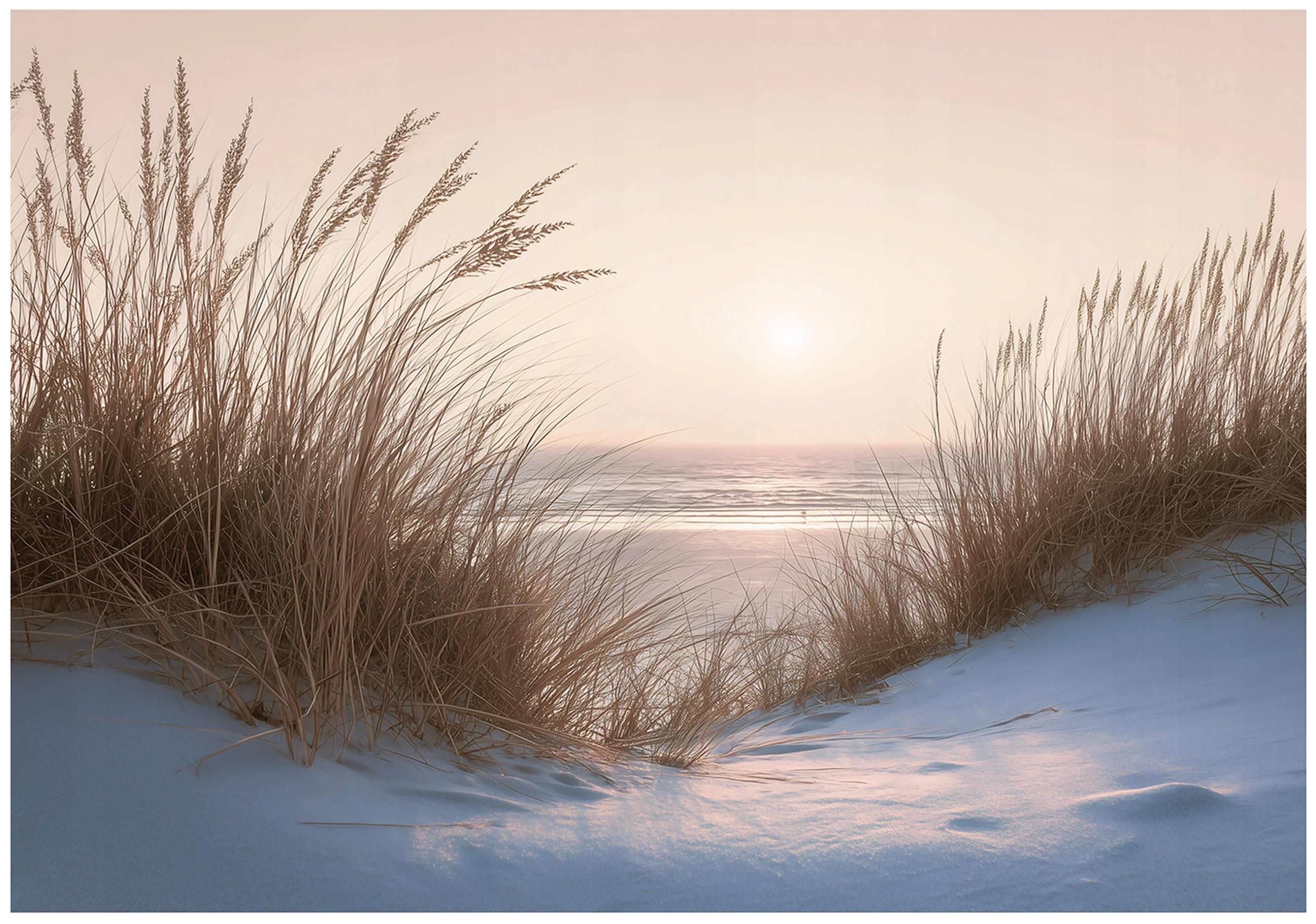 WallArena - Fototapeta z włókniny, morze, 350 x 250 cm, fototapety, do salonu, sypialni, tapeta na flizelinie, tapeta ścienna, efekt 3D, w zestawie klej, plaża, krajobraz, ocean