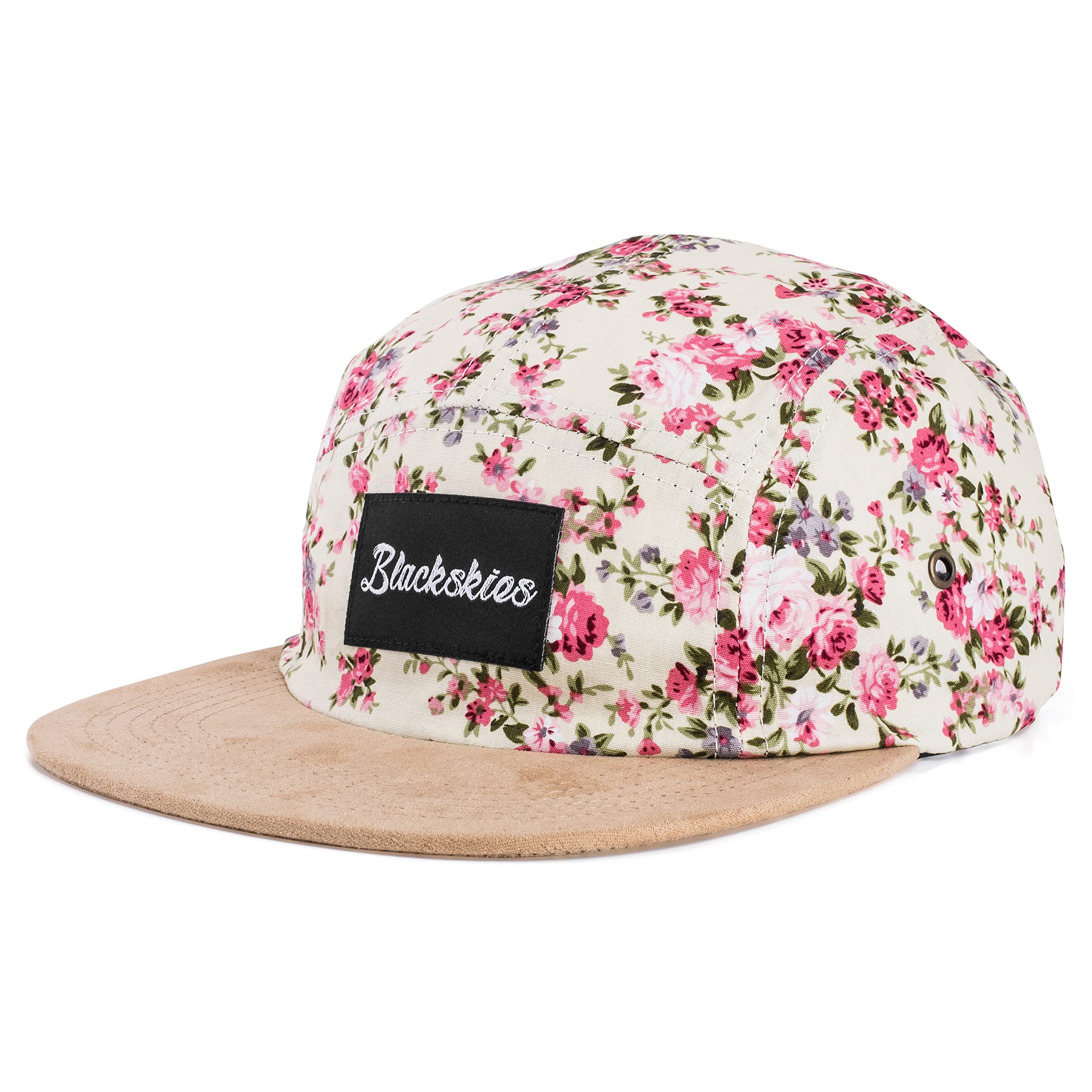 Blackskies® Sakura 5-Panel Cap White Cherry Blossom Unisex Baseball Cap | Men Women Basecap – Streetwear Outdoor Summer Casual