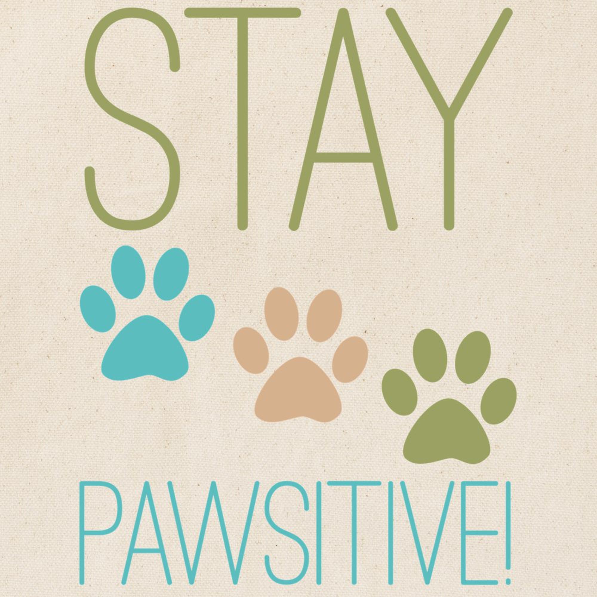 CafePress Stay Pawsitive Tote Bag Reusable Natural Beige Canvas Shopping Bag