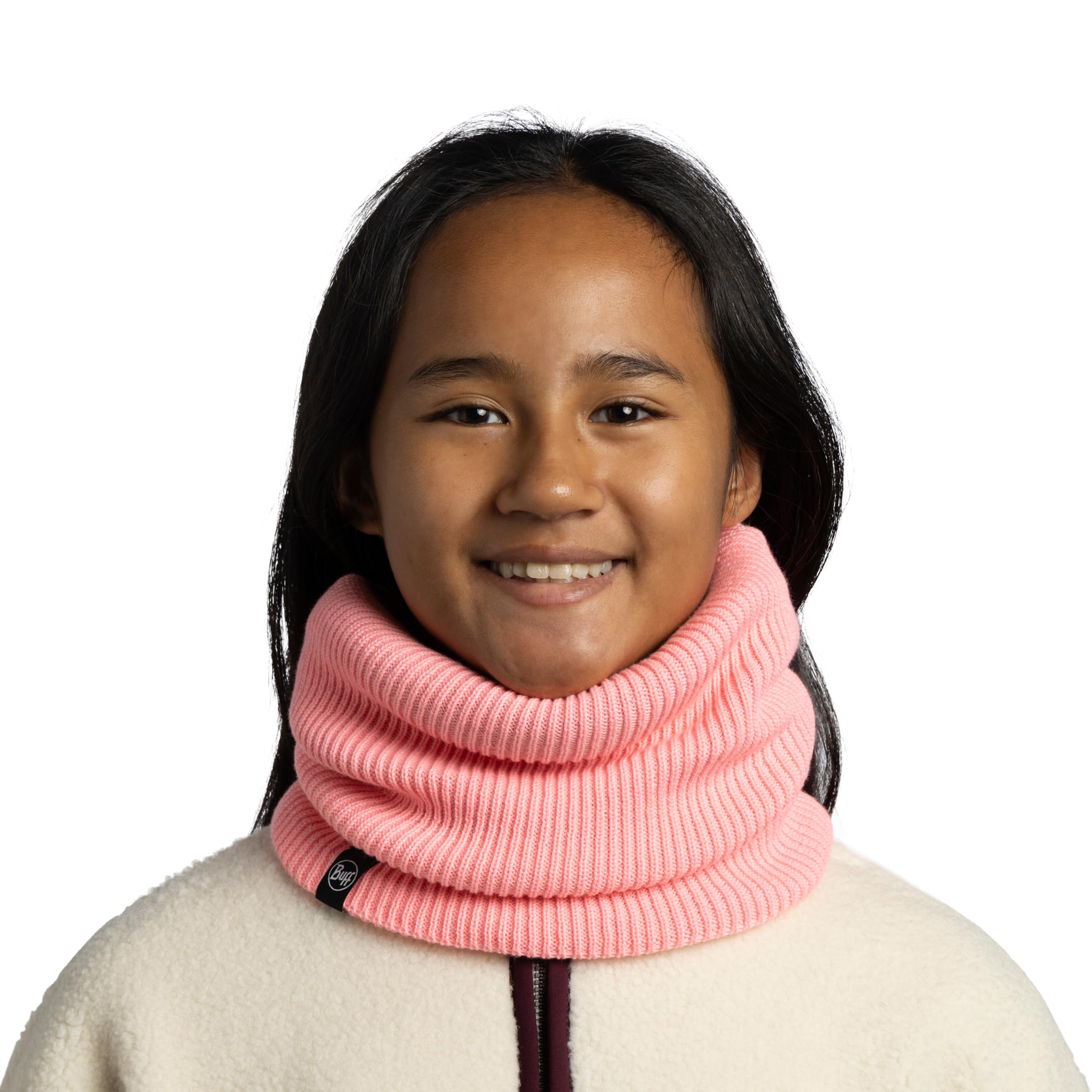 Buff| Braga de cuello Knitted & Fleece Frio Extremo, Practico, Versatil, Moda, Aislamiento termico, Comodo Niño Niña Talla única Rosa