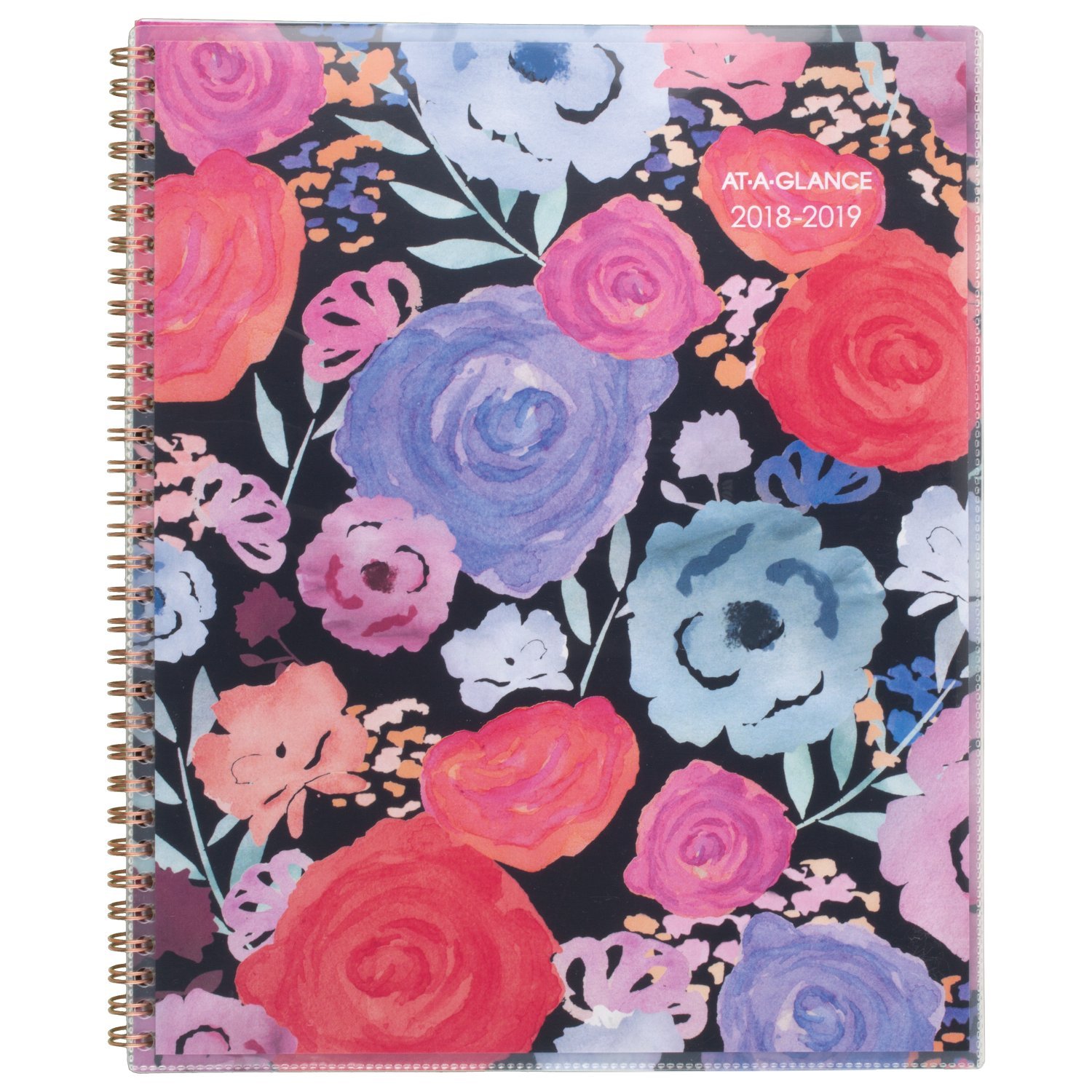 AT-A-GLANCE - Agenda escolar semanal, mensual, para citas, julio de 2018, junio de 2019, 8,1/2" x 11", Madrid, negro (793-905A-A8)