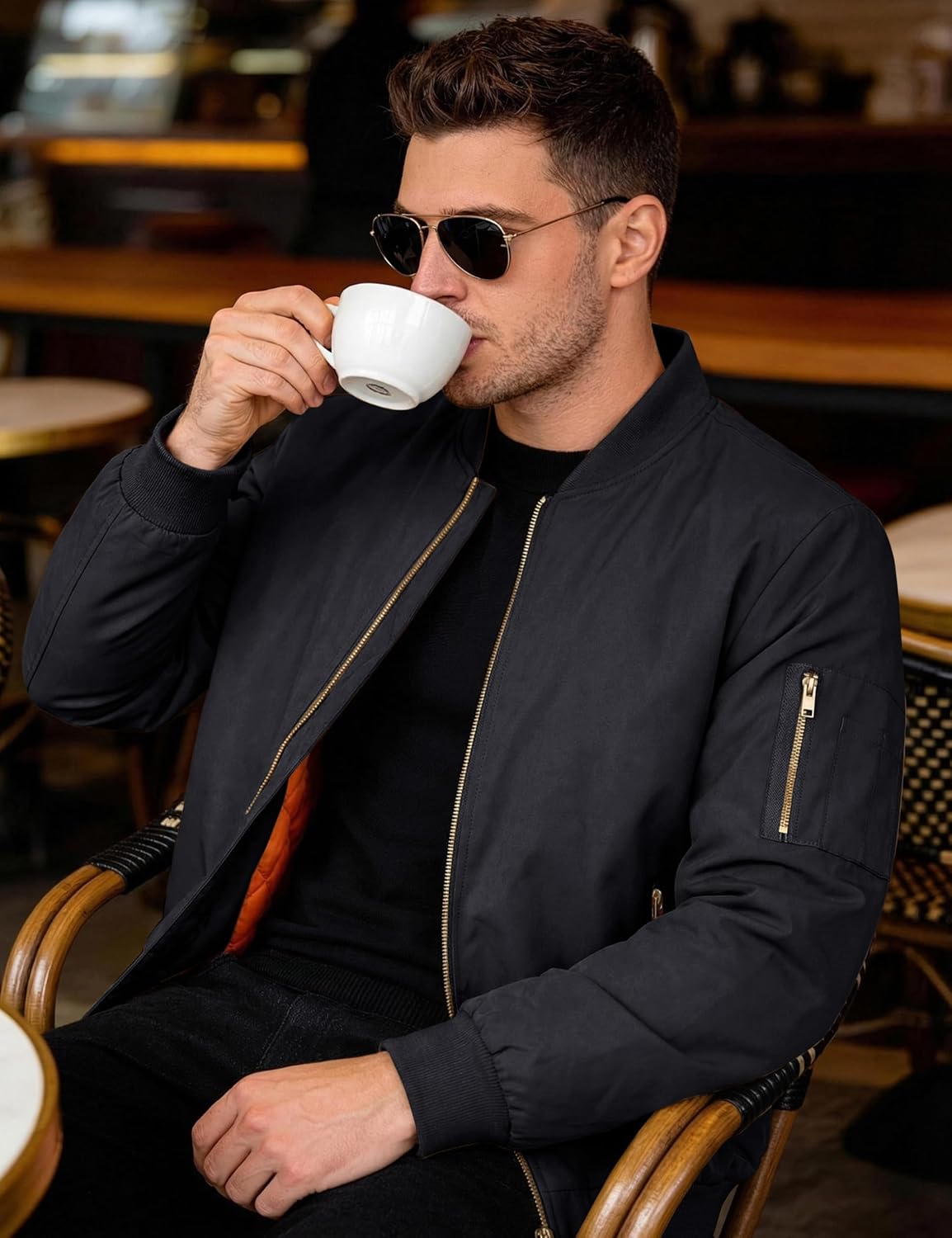 MAGNIVIT Men's Bomber Jacket Fall Winter Military Jacket and Coats Outwear image 4