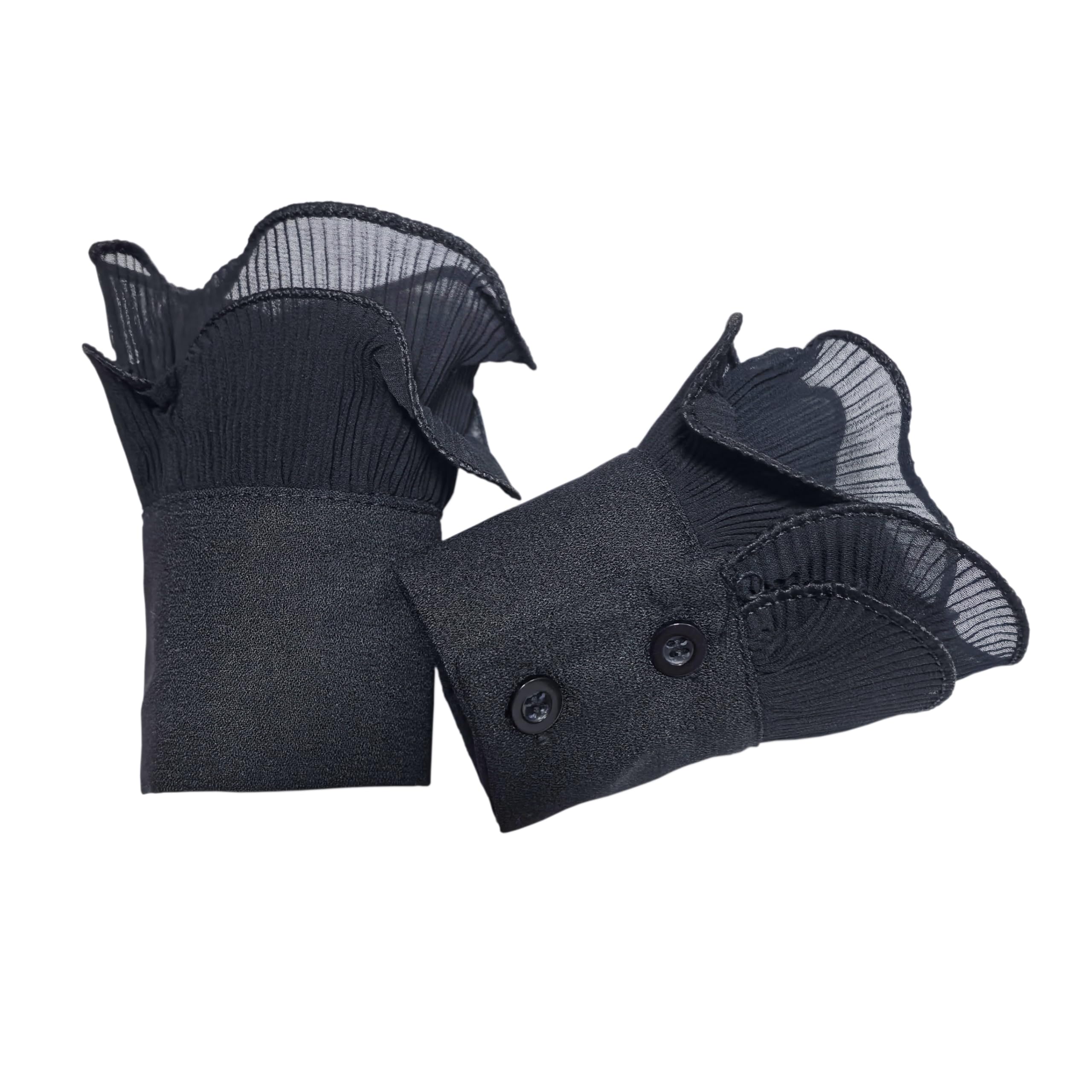 Chiffon Wrist Cuffs for Women Ladies Teens, Detachable Hand Sleeves for Sweater Blouse Coat Jacket Dress