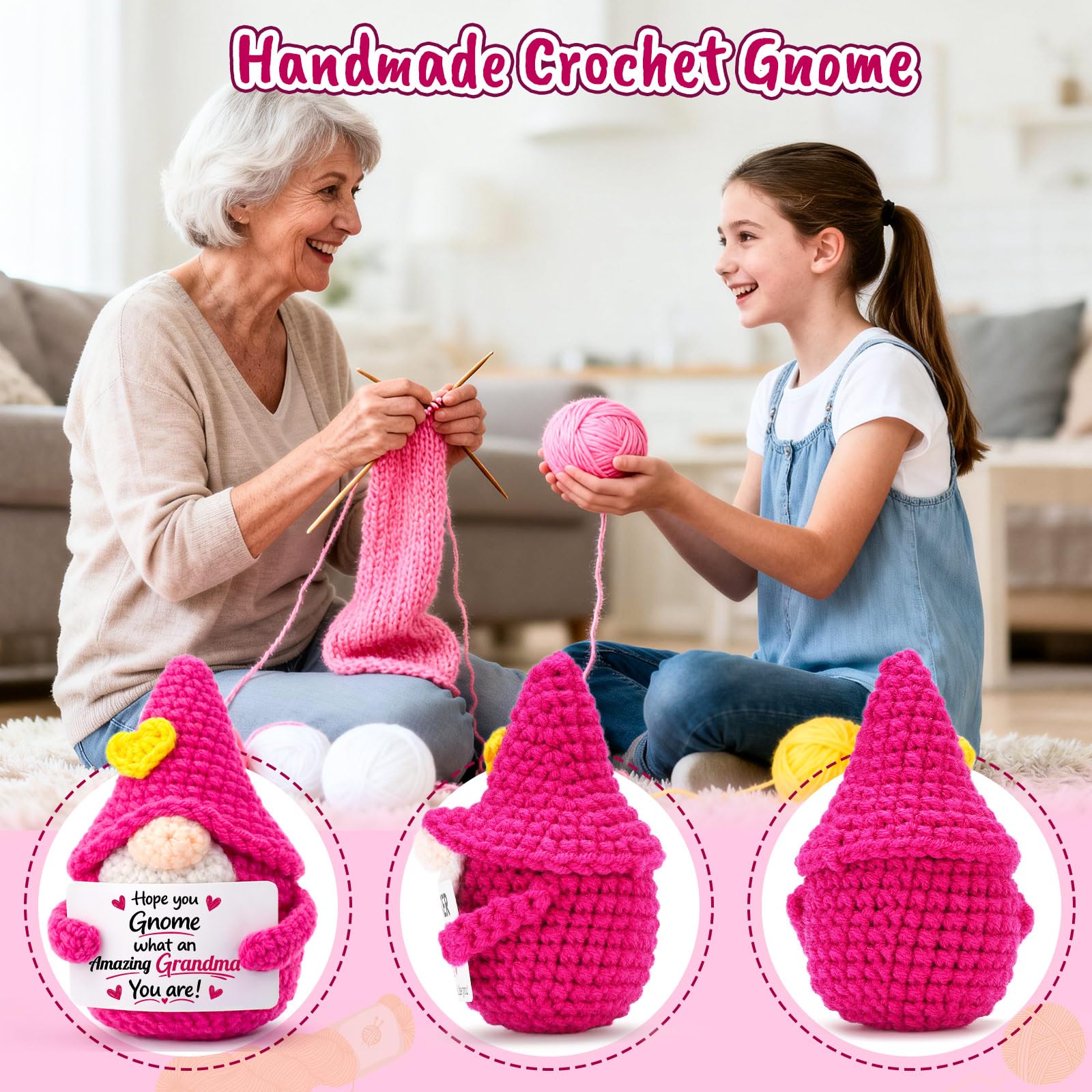 Grandma Gifts for Birthday Christmas - Funny Gnome Gift for Great Grandma Nana Gigi Mimi Grandmother from Granddaughter Grandson Grandkids, Grandparents Day Mothers Day Gnomes Present
