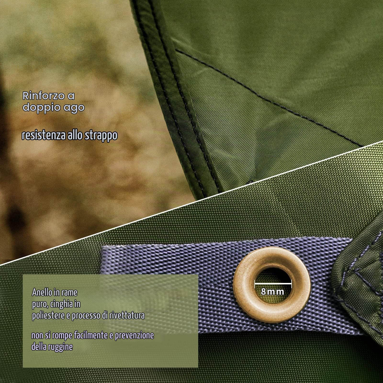 Unigear Tarp Campeggio Esagonale Impermeabile PU 3000 mm UV per Amaca | Telo per amaca leggero e compatto, disponibile 450 x 420 cm o 350 x 290 cm, per zaino, trekking, viaggi e riparo outdoor
