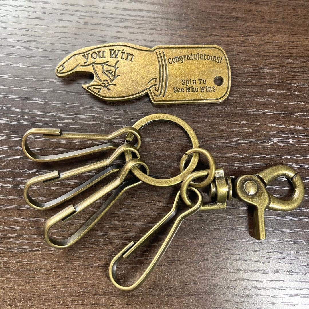 Amazon.co.jp: 真鍮 キーホルダー キーリング キーフック YOU WIN