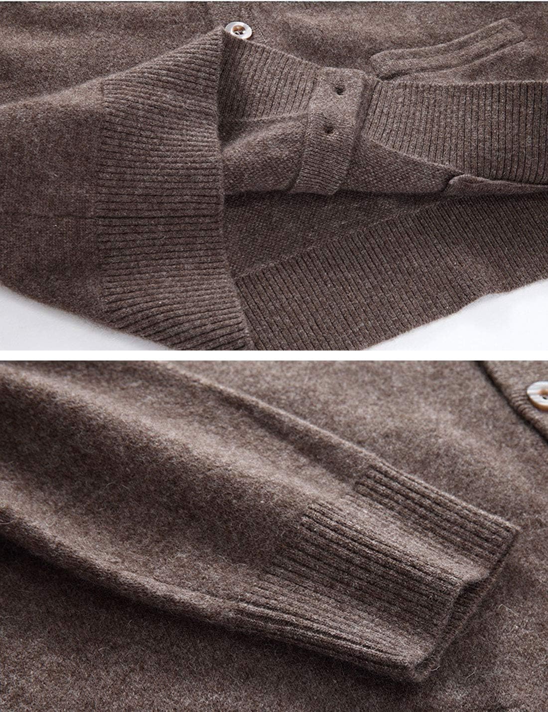 Flygo Men's V Neck 100% Cashmere Cardigan Sweater