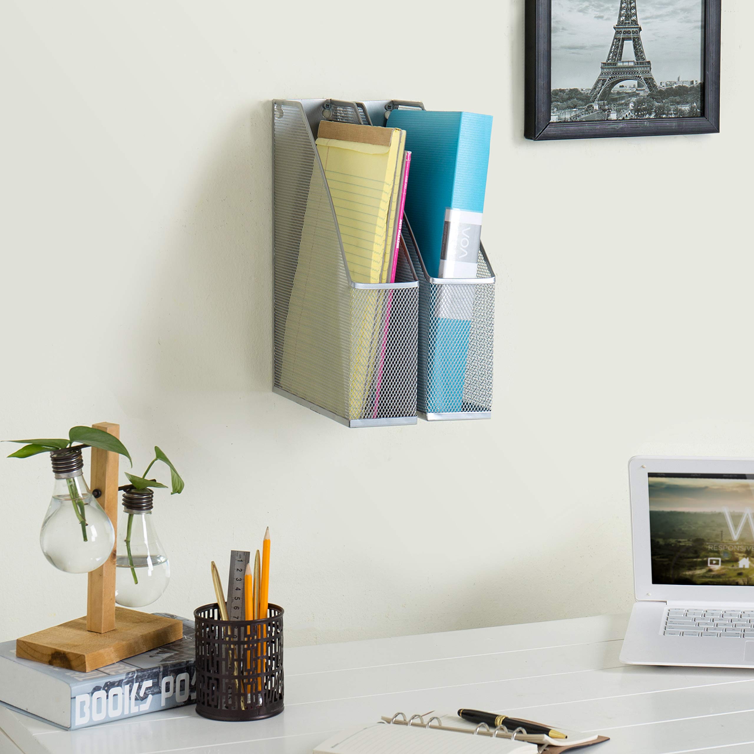 Amazon.com : MyGift Silver Wire Mesh Document Holder, Wall