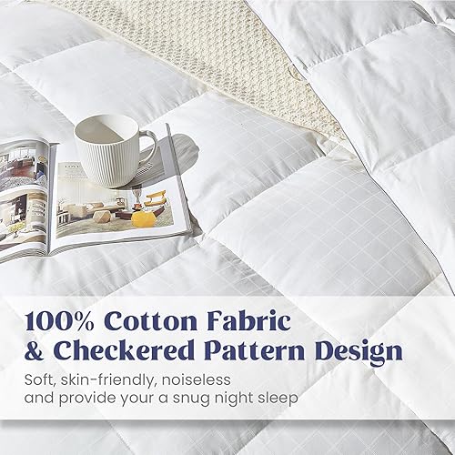 Miniatura 3 de puredown Edredón de plumas de ganso tamaño individual  Relleno de edredón para todas las estaciones, edredón de plumas de calidez media, ultra suave