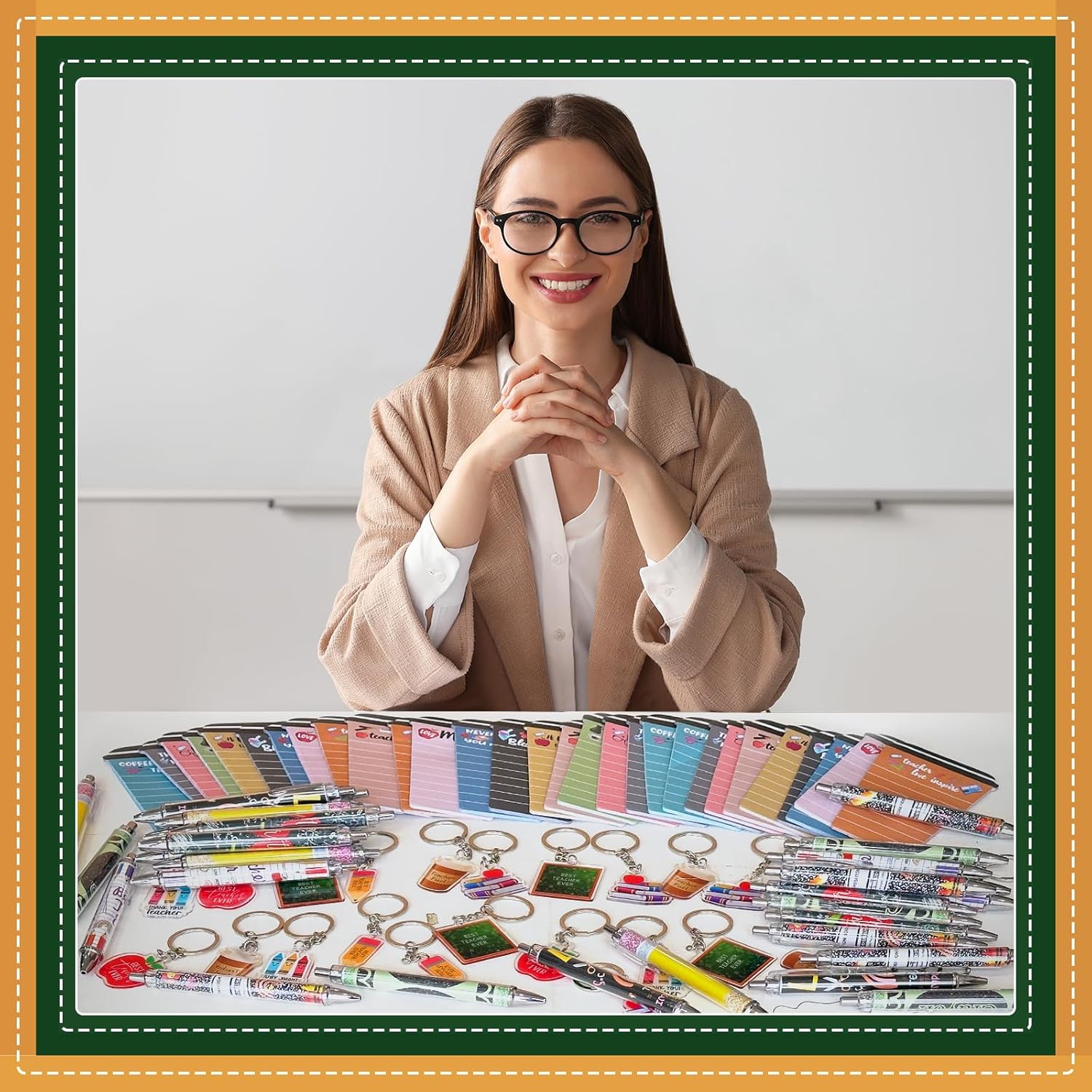 30 Set/90 Pcs Teacher Appreciation Gifts Bulk Include 30 Coffee Cup Sticky Notes 30 Teaching Keychains 30 Teachers Appreciation Pens for School Classroom Teaching Day Graduation End of Year Gifts