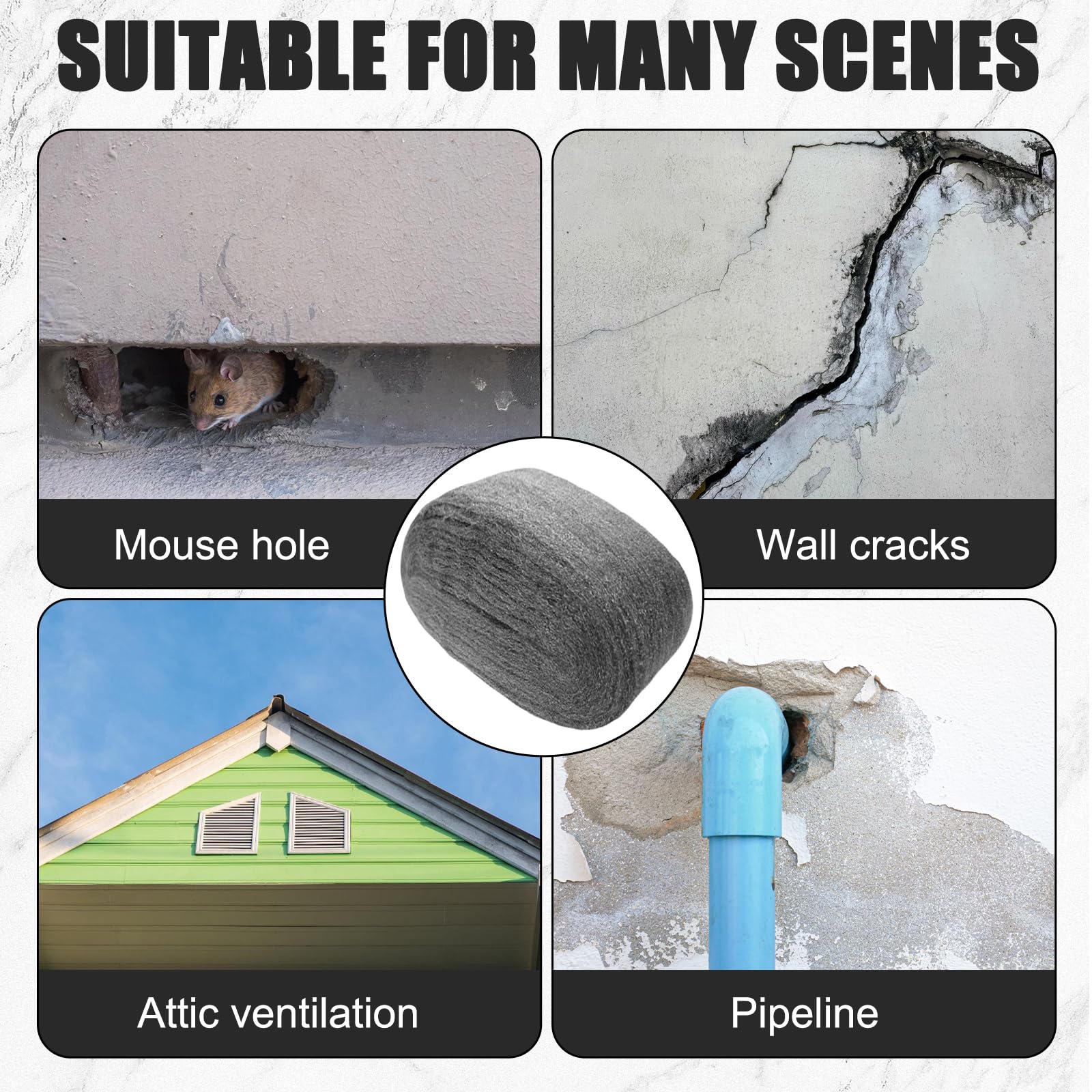 Lana D'Acciaio Grado 0000 - 5 Rotoli Da 4m Anti Topi, Per Pulizia E Protezione Da Roditori - Foto 7