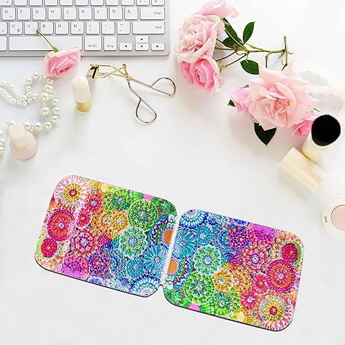 Miniatura 6 de CharySim Kit de espejo de arte de diamantes para bricolaje, kit de cristal de pintura de puntos con diseño plegable y portátil, manualidades para