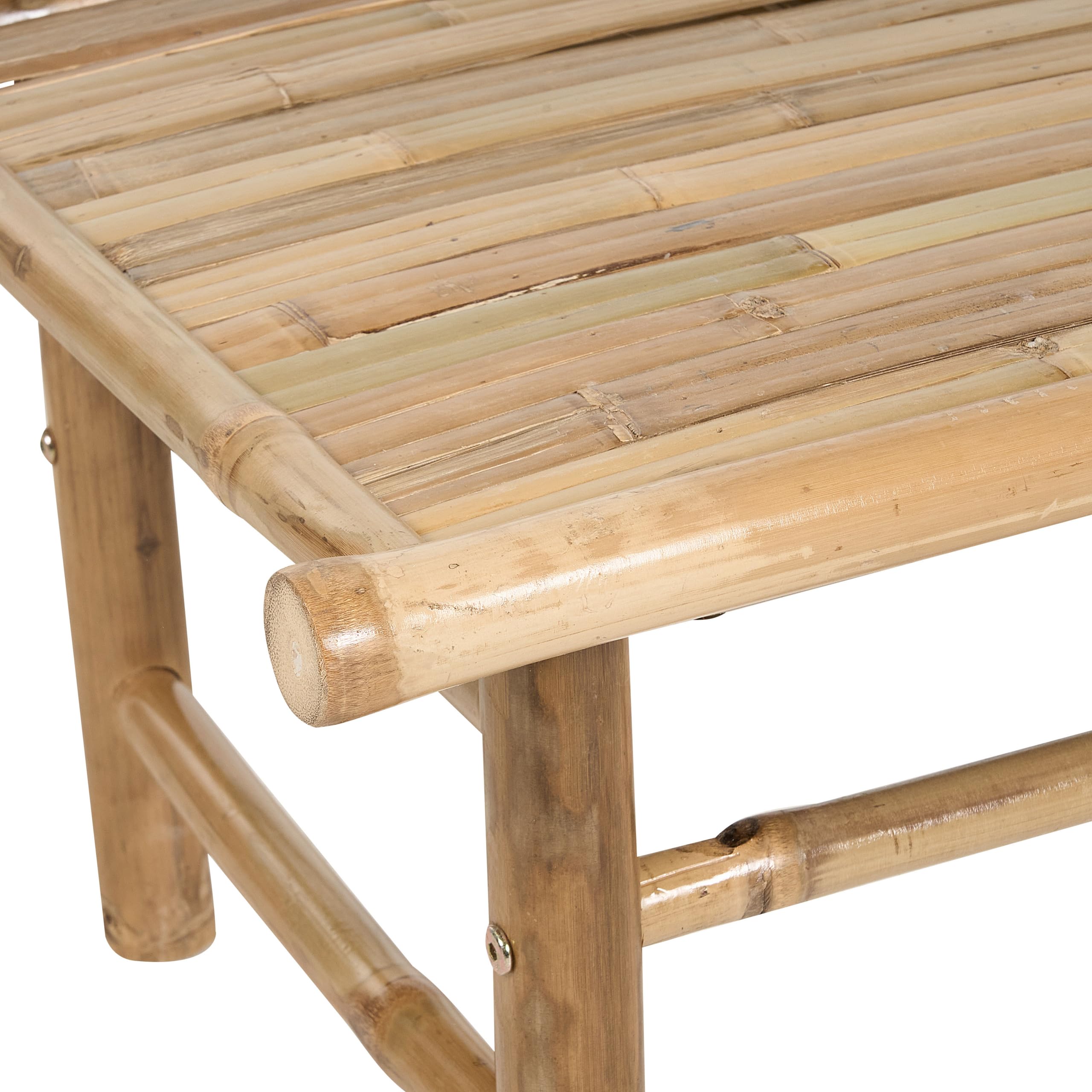 Beliani Table Basse en Bambou Ton Bois Clair Rectangulaire 80 x 45 cm Style Rustique Todi