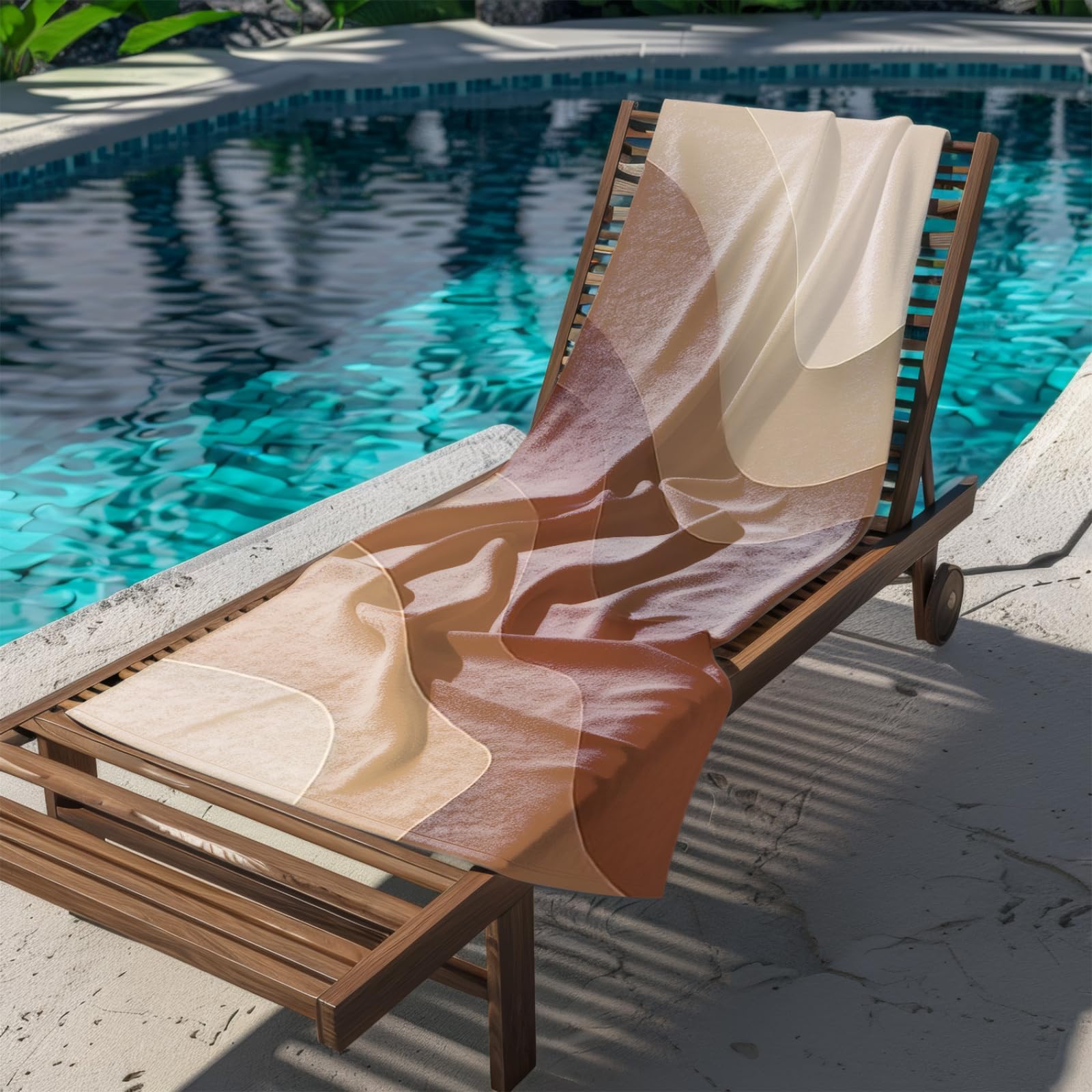 Genérico Toalla Playa Grande Patrón Marrón Claro Microfibra Secado Rápido Oversize Toalla Sin Arena Súper Ligera Piscina Camping Picnic Yoga Gimnasio Y Deportes Viaje
