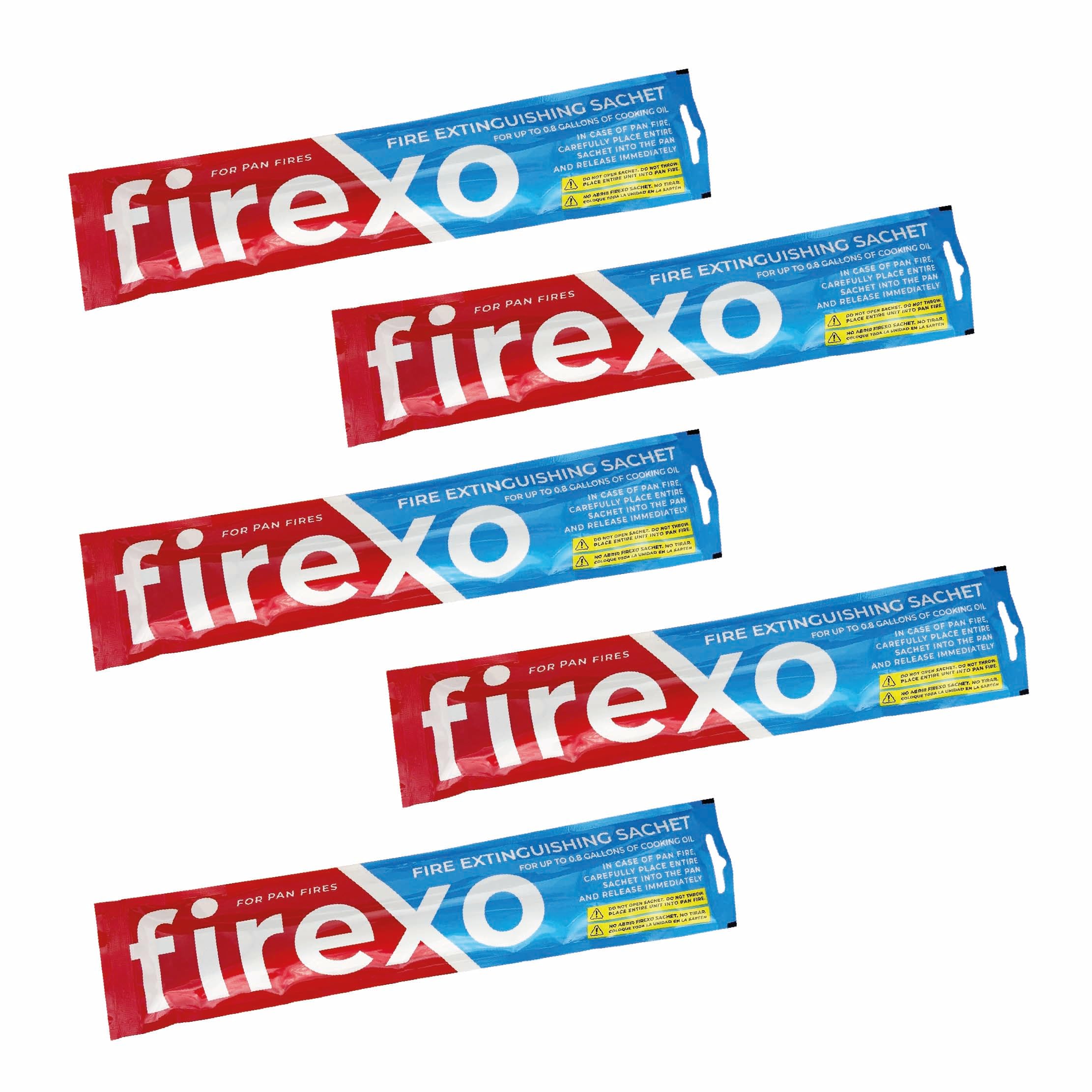 Firexo Cooking Pan Fire Extinguisher Sachet - Fire Blanket Alternative - Emergency Fire Extinguisher for Oil & Grease Kitchen Fires, BBQ, Caravan, RVs, Camping, Small Fires - Fire Safety Equipment (5)