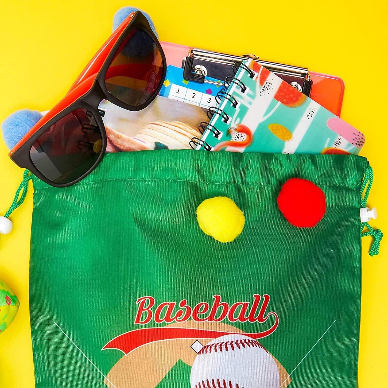 🔥 Cashback up to 70% Baseball Drawstring Party Favor Bags for Kids (12 x 10 in, 12 Pack)