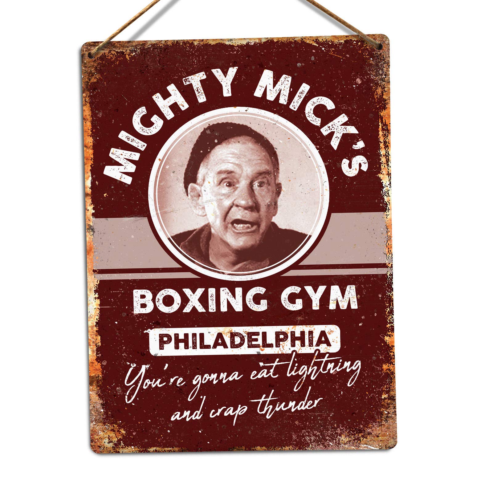 Toasted Merch Mighty Mick's Boxing Gym - Maroon – Small Twine | Printed Metal Wall Sign Plaque