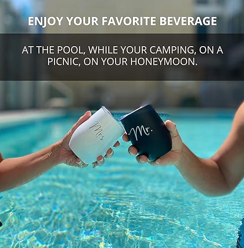 Miniatura 5 de DeLuxe Gifted Vasos de vino Mr and Mrs - Regalos de boda para recién casados regalos de compromiso grandes regalos de novia